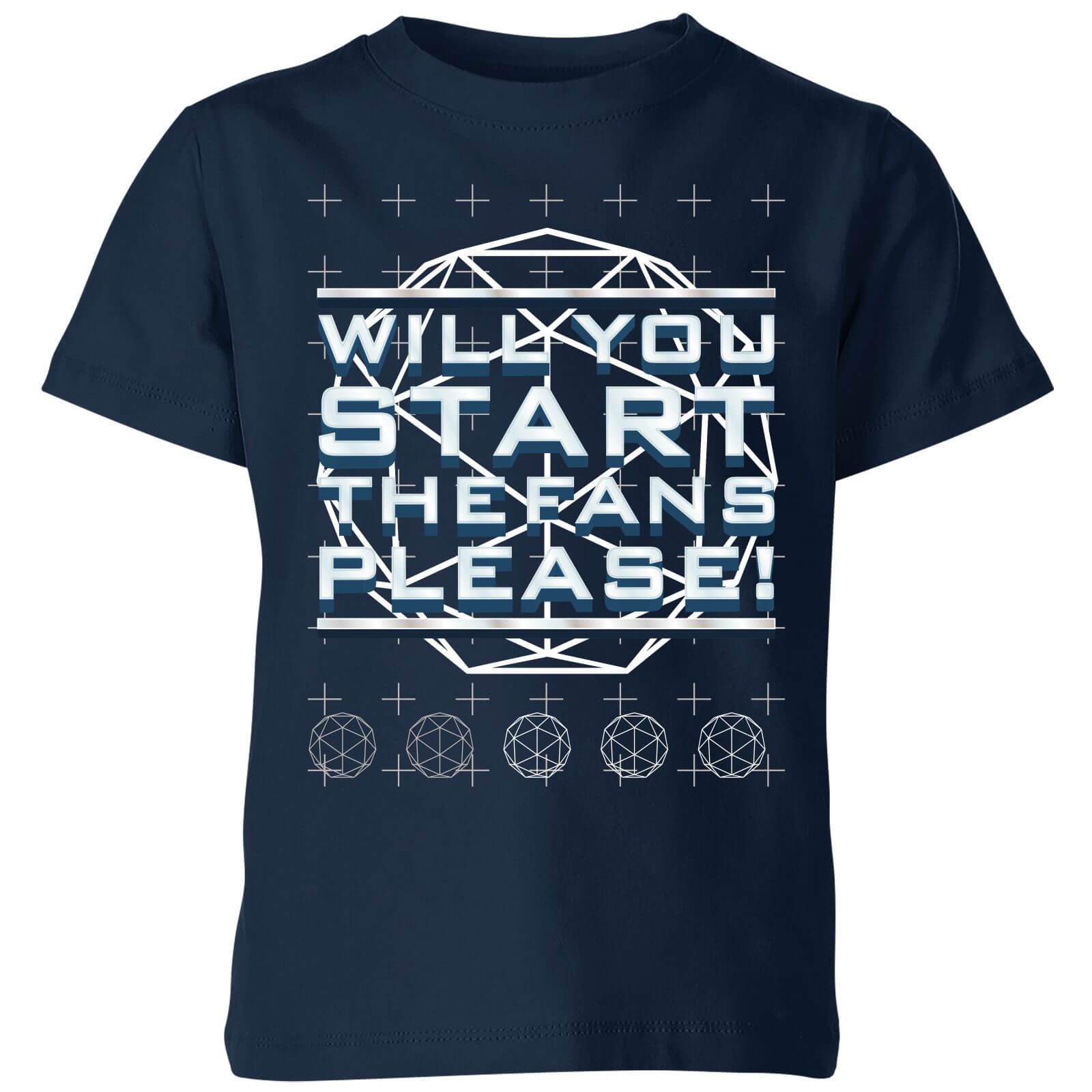 Crystal Maze Will You Start The Fans Please! Kids' T-Shirt - Navy - 3-4 Years - Navy