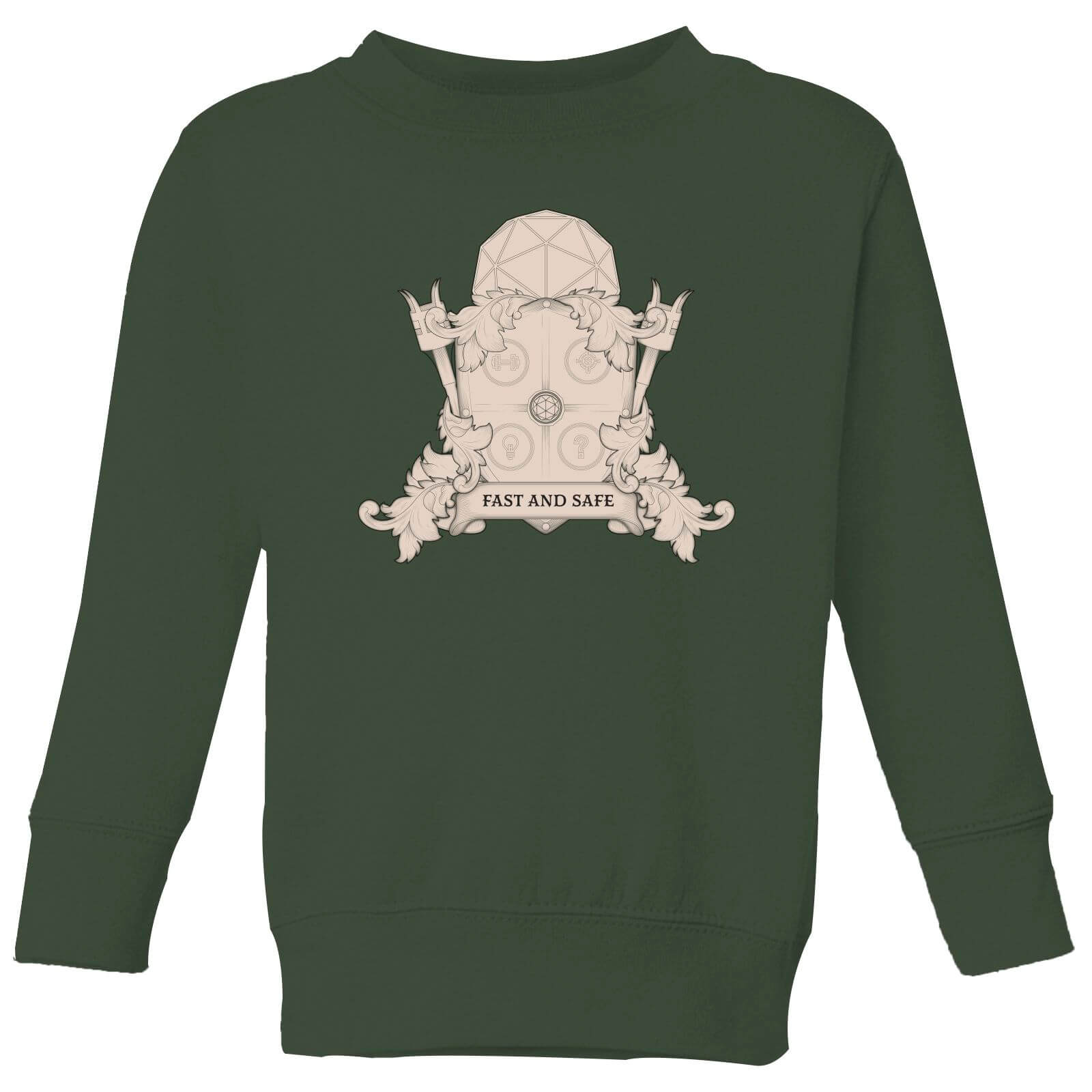 Crystal Maze Fast And Safe Crest Kids' Sweatshirt - Forest Green - 3-4 Years - Forest Green