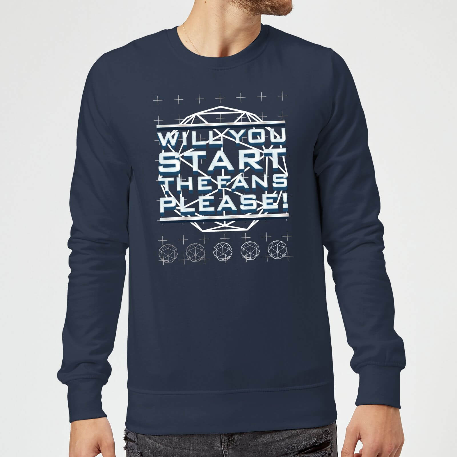 Crystal Maze Will You Start The Fans Please! Sweatshirt - Navy - S - Navy
