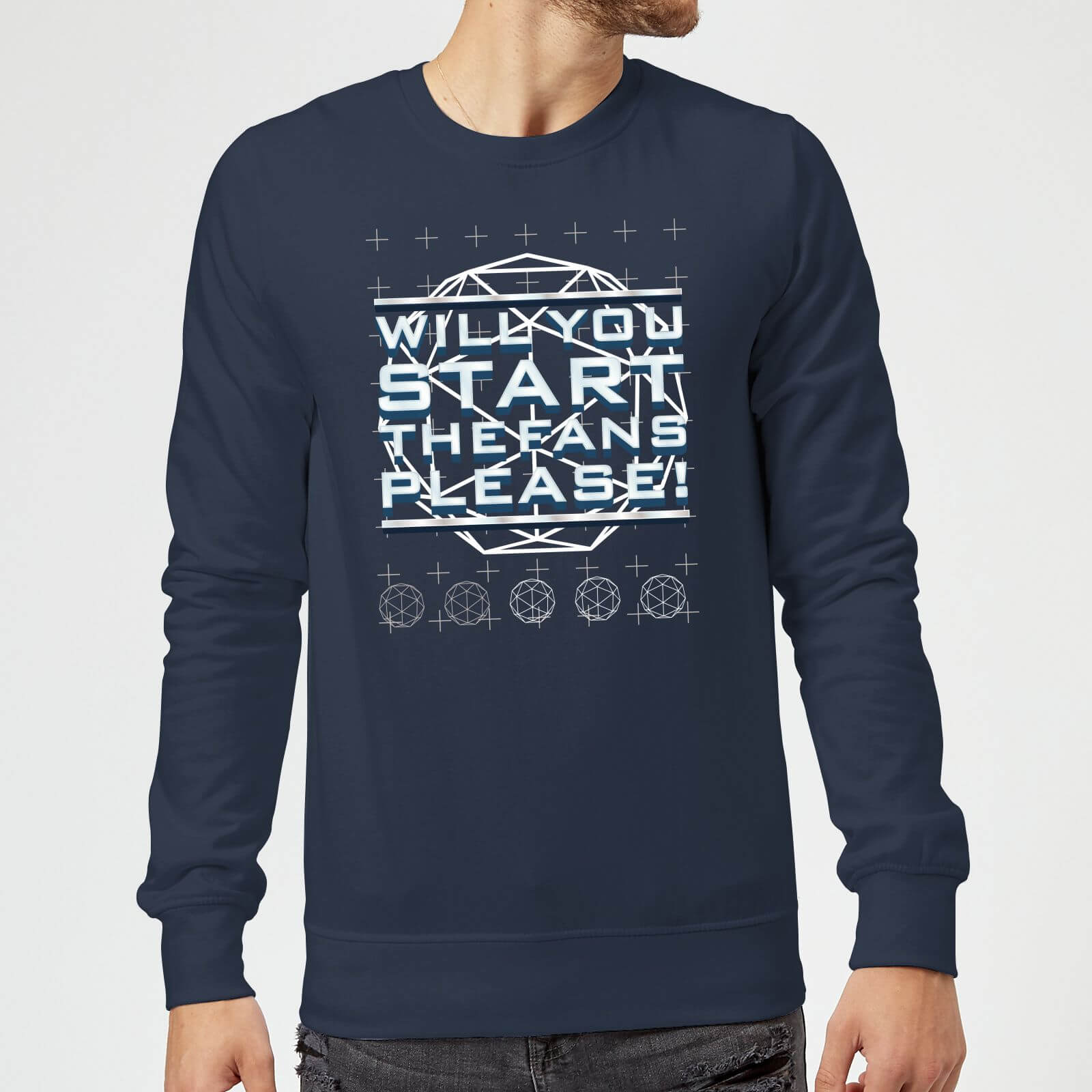 

Crystal Maze Will You Start The Fans Please! Sweatshirt - Navy - L - Navy