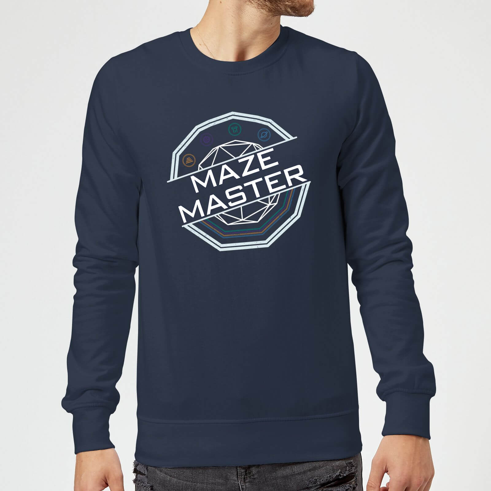 Image of Crystal Maze Maze Master Sweatshirt - Navy - 5XL - Marineblau