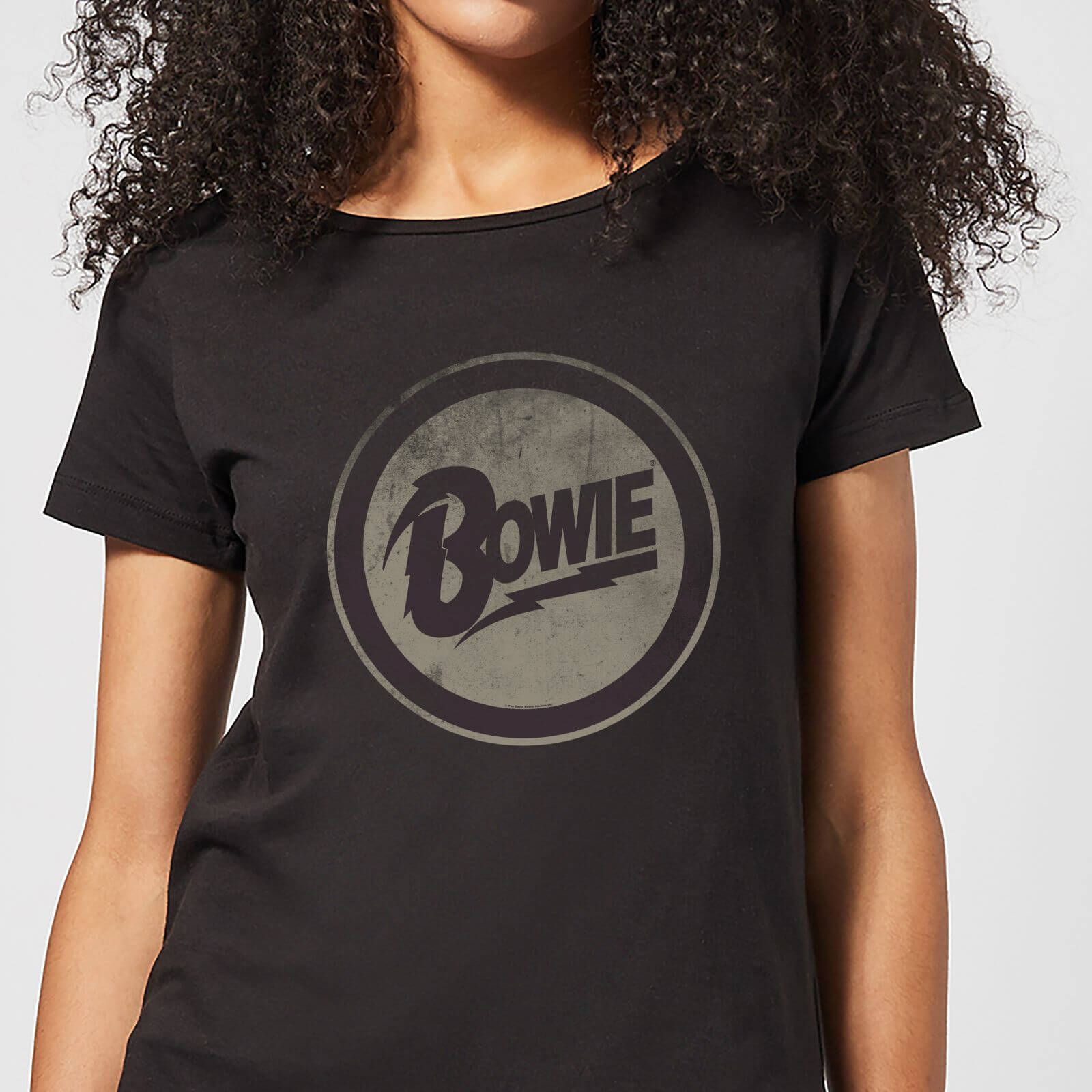 David Bowie Circle Logo Women's T-Shirt - Black - S