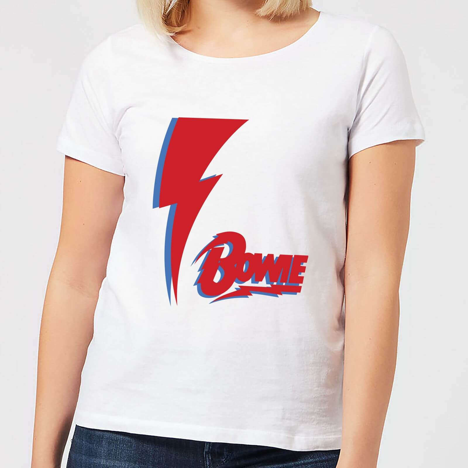 David Bowie Bolt Women's T-Shirt - White - S - White