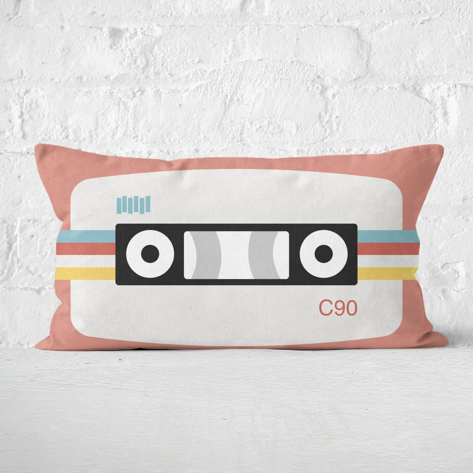 Coral Cassette Tape Rectangular Cushion - 30x50cm - Soft Touch
