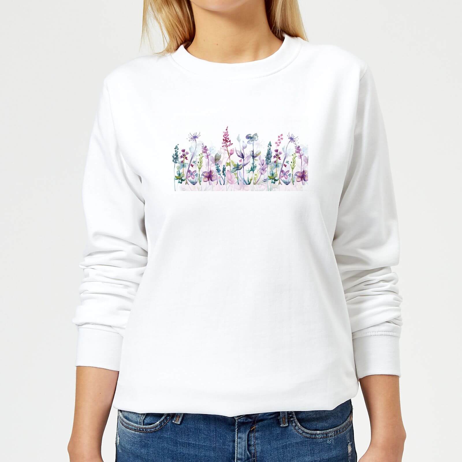 Flower Meadow Women's Sweatshirt - White - XS - White