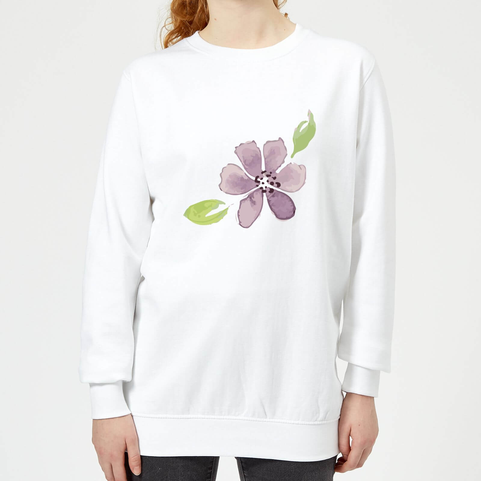 Purple Flower 2 Women's Sweatshirt - White - XS - White