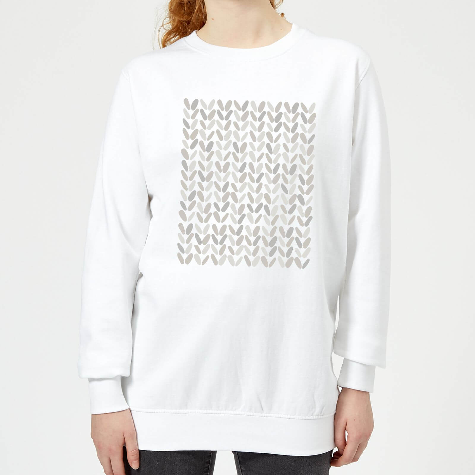 Grey Grassy Blobs Women's Sweatshirt - White - XS - White