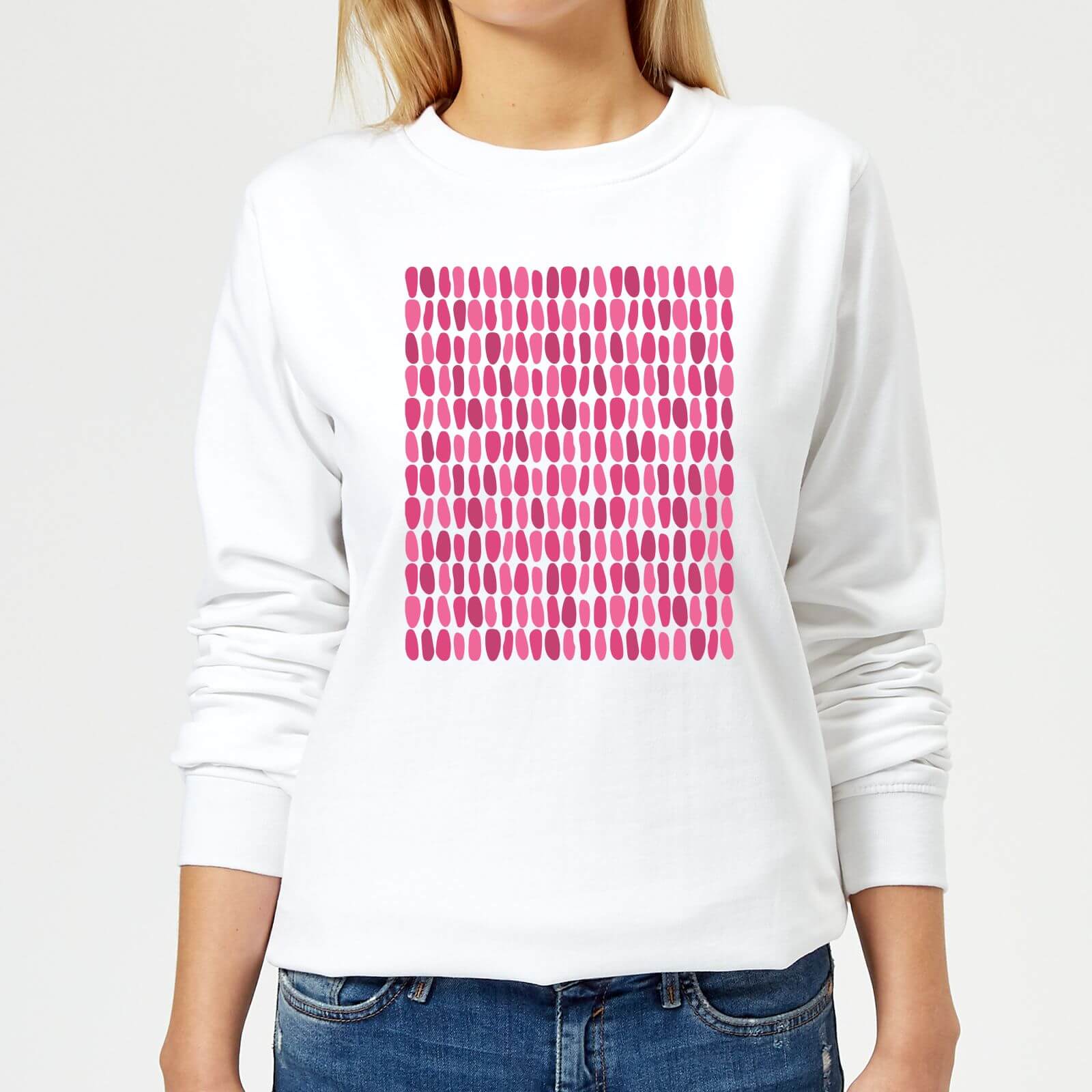 Pink Leafy Blobs Women's Sweatshirt - White - XS - White