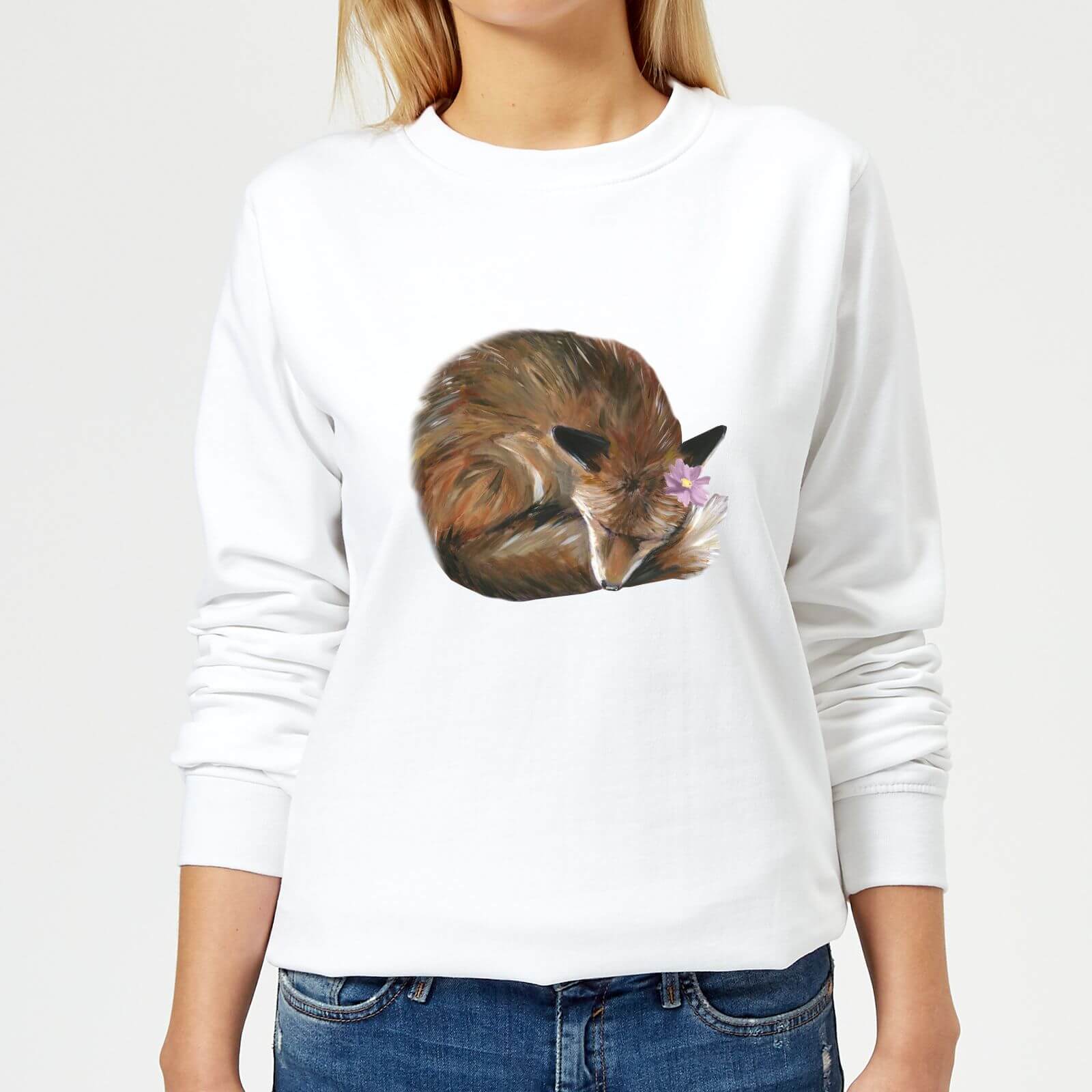 Curled Up Vixen Women's Sweatshirt - White - XS - White