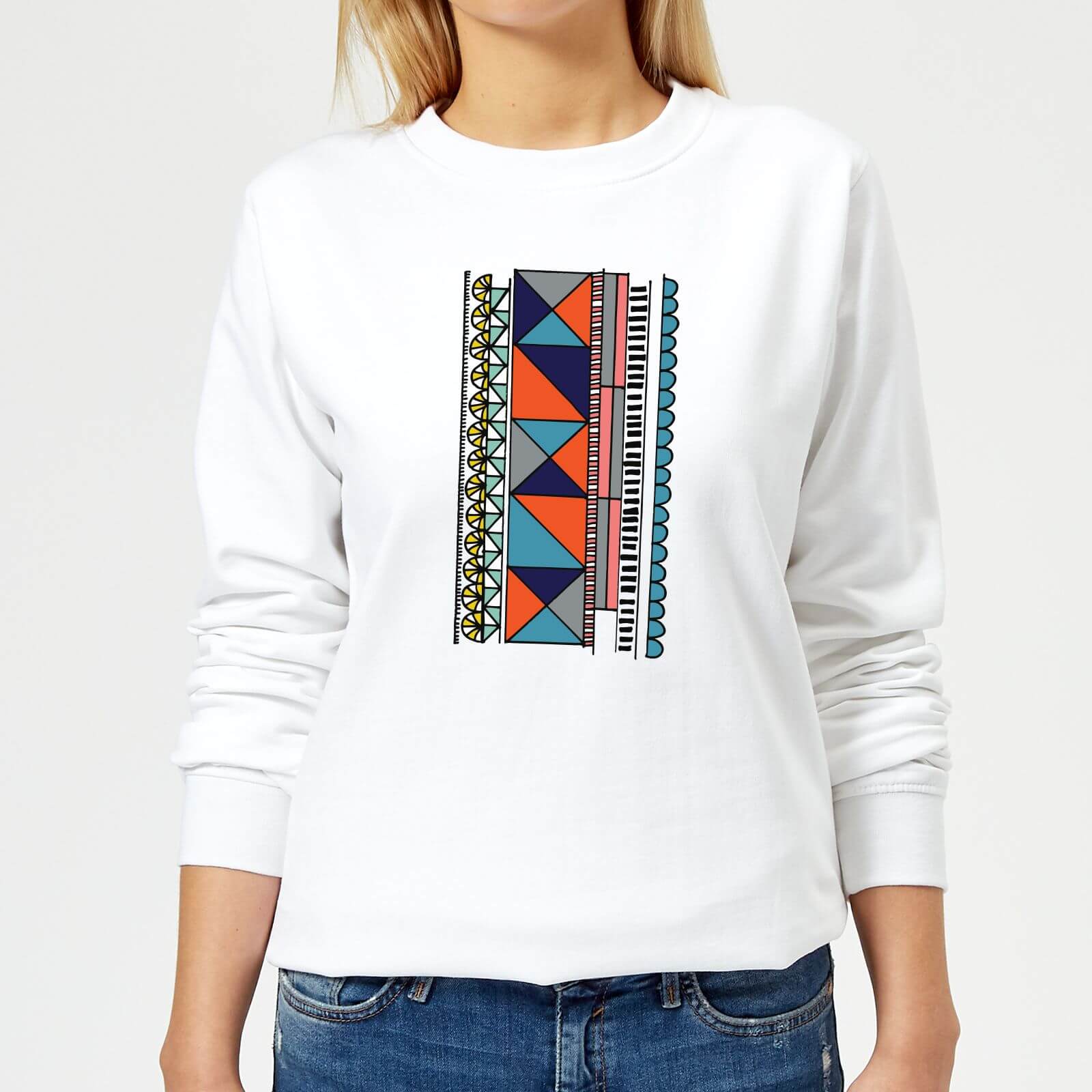 Abstract Pattern Women's Sweatshirt - White - XS - White