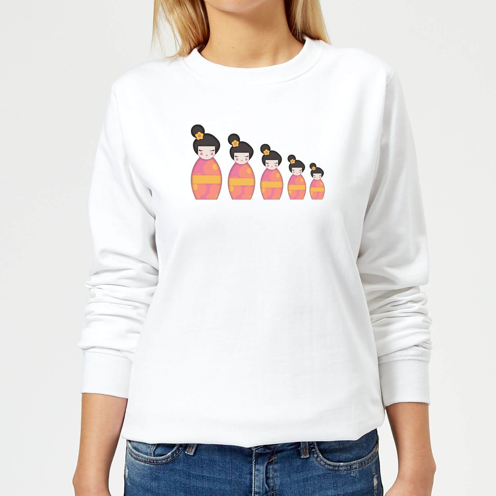 Day Time Geisha Russian Doll Women's Sweatshirt - White - XS - White