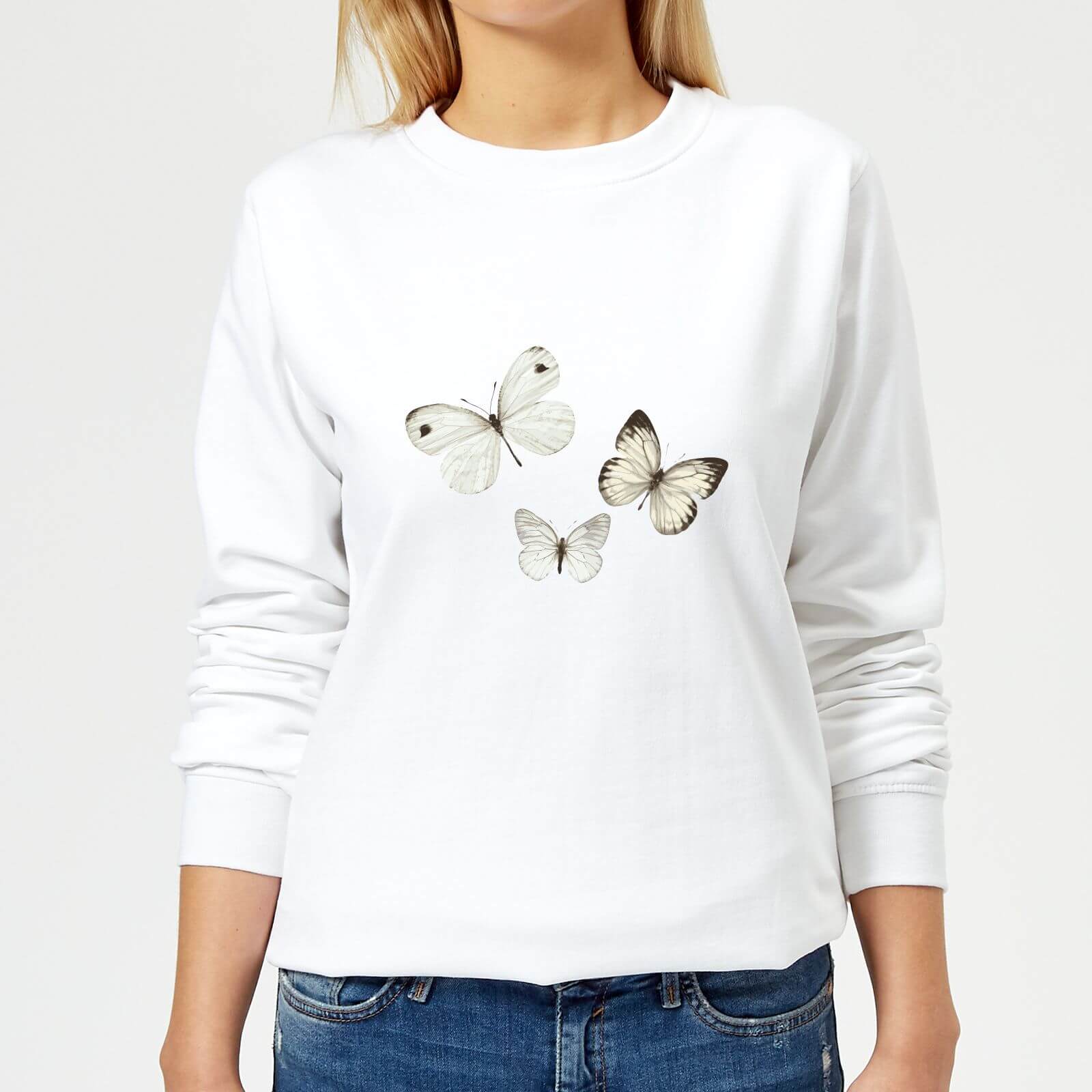 Butterfly Trio Women's Sweatshirt - White - XS - White