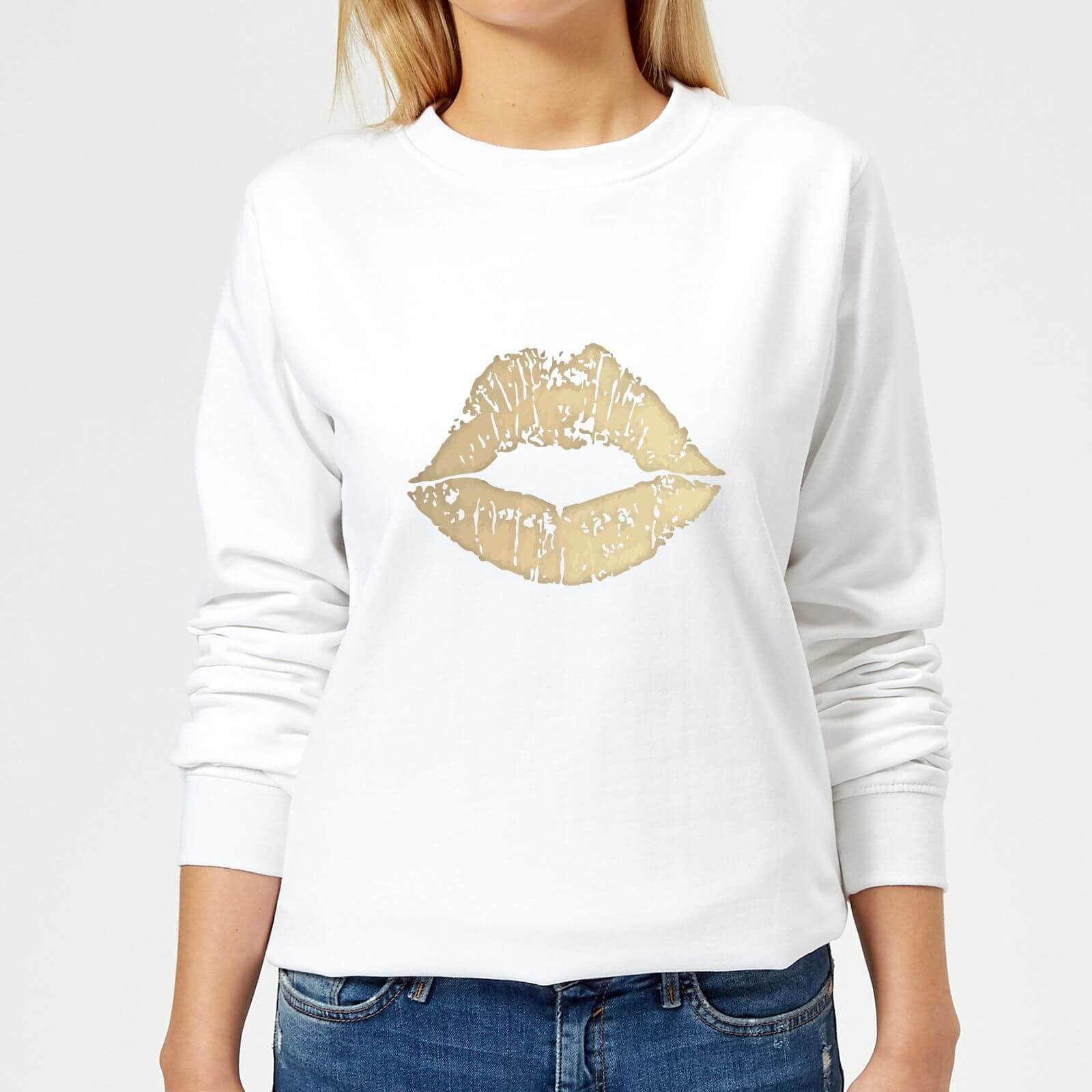 Lipstick Kiss Mark Women's Sweatshirt - White - XS - White