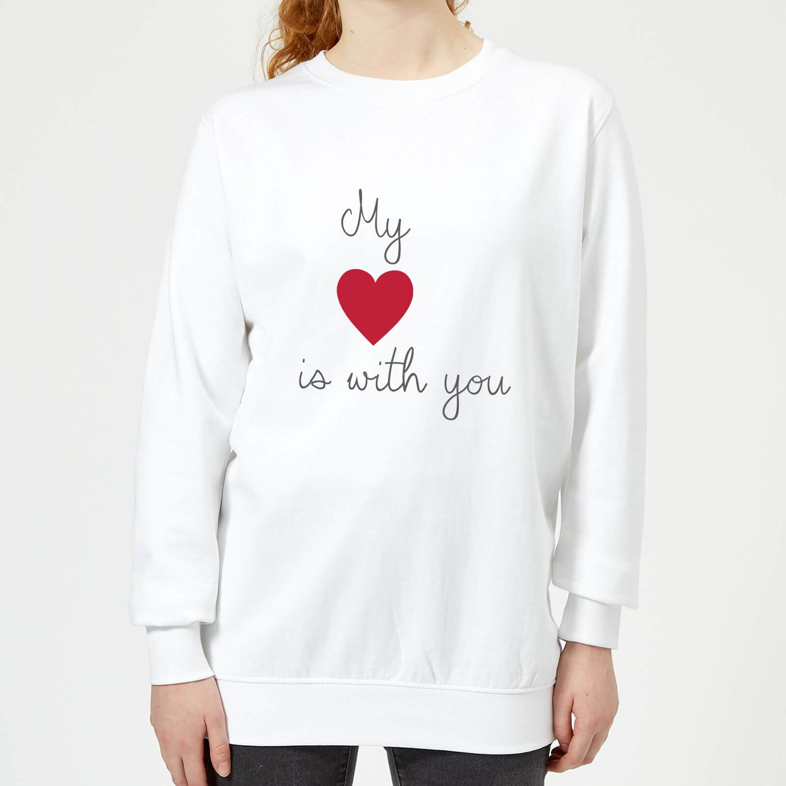 My Heart Is With You Women's Sweatshirt - White - XS