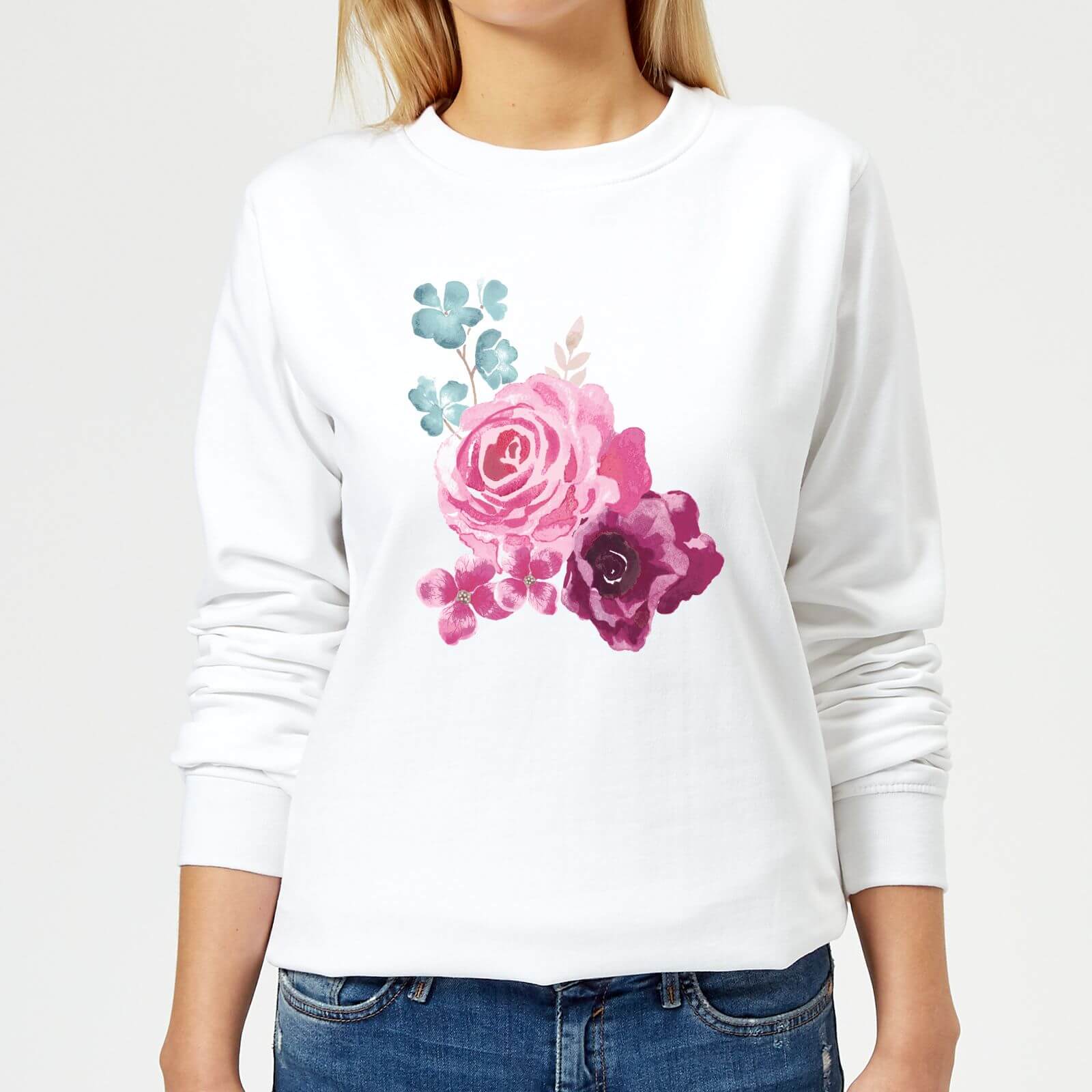 Bunch Of Flowers 2 Women's Sweatshirt - White - XS - White