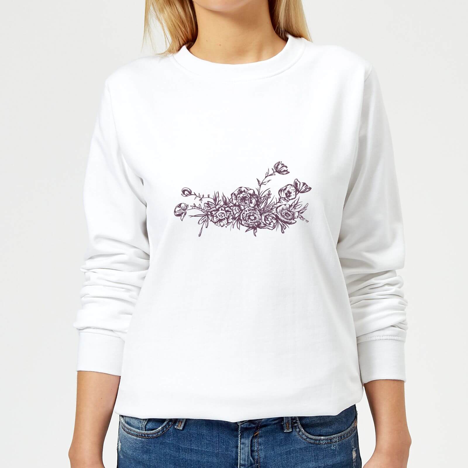 Bunch Of Flowers 4 Women's Sweatshirt - White - XS - White