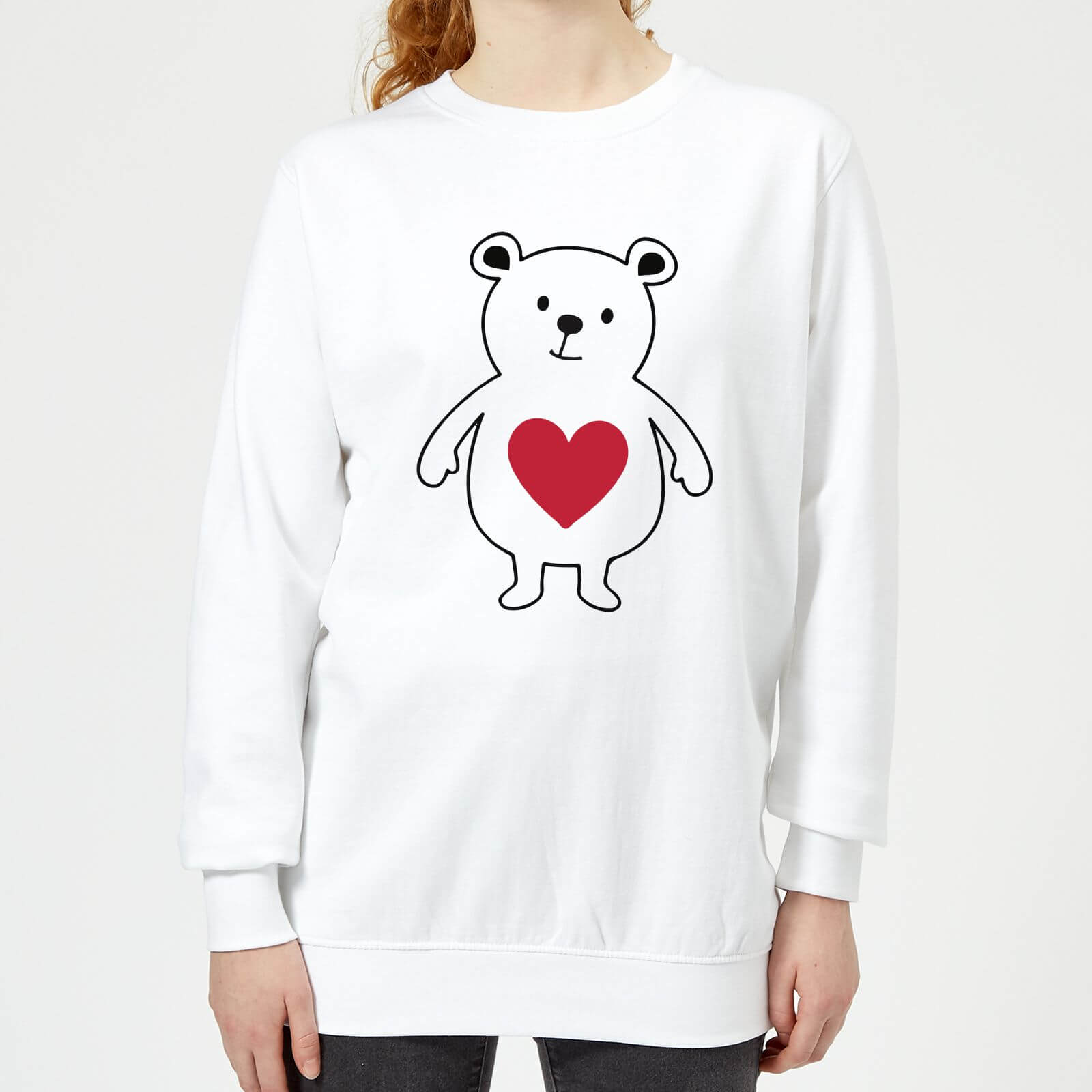 Love Heart Bear Women's Sweatshirt - White - XS - White