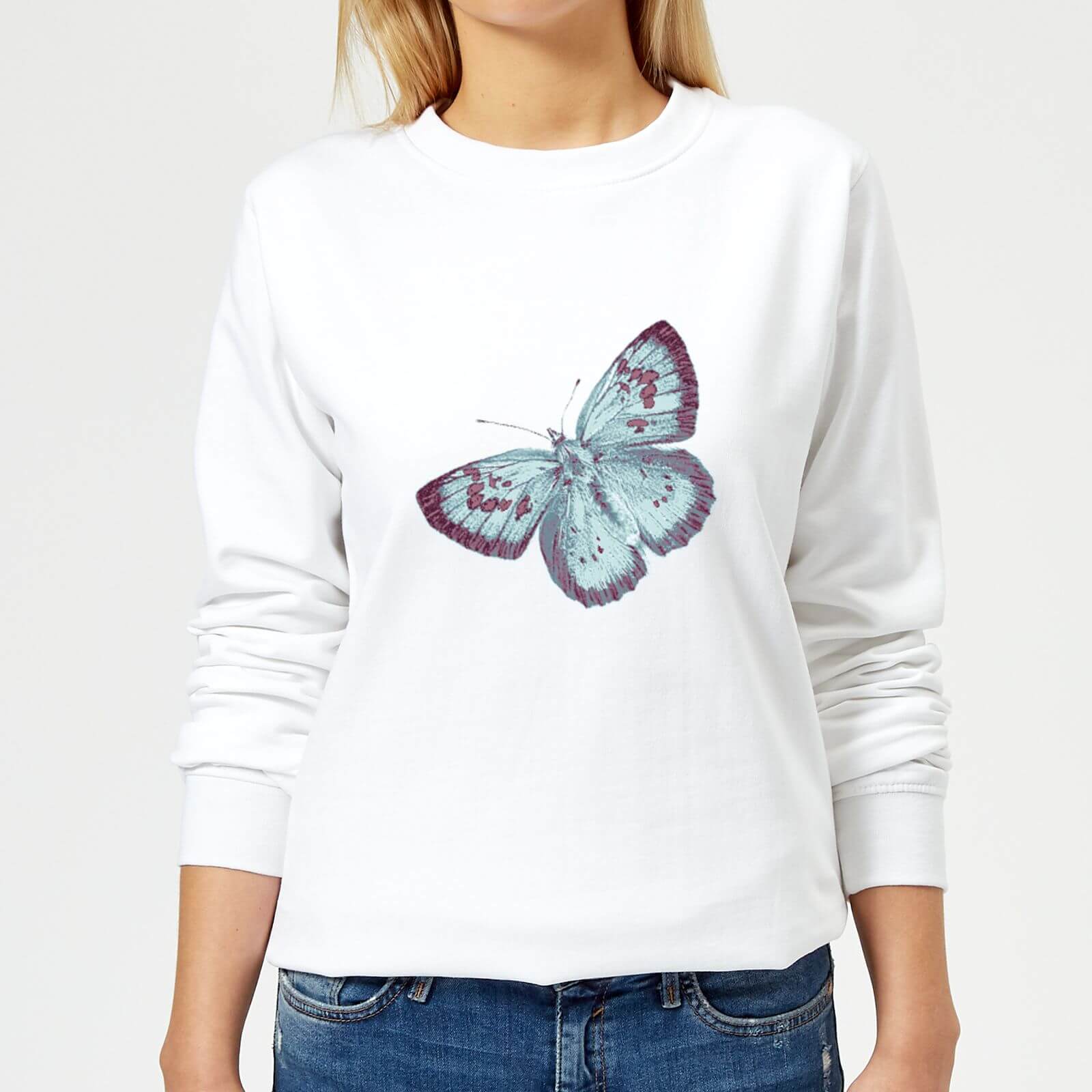 Butterfly 6 Women's Sweatshirt - White - XS - White