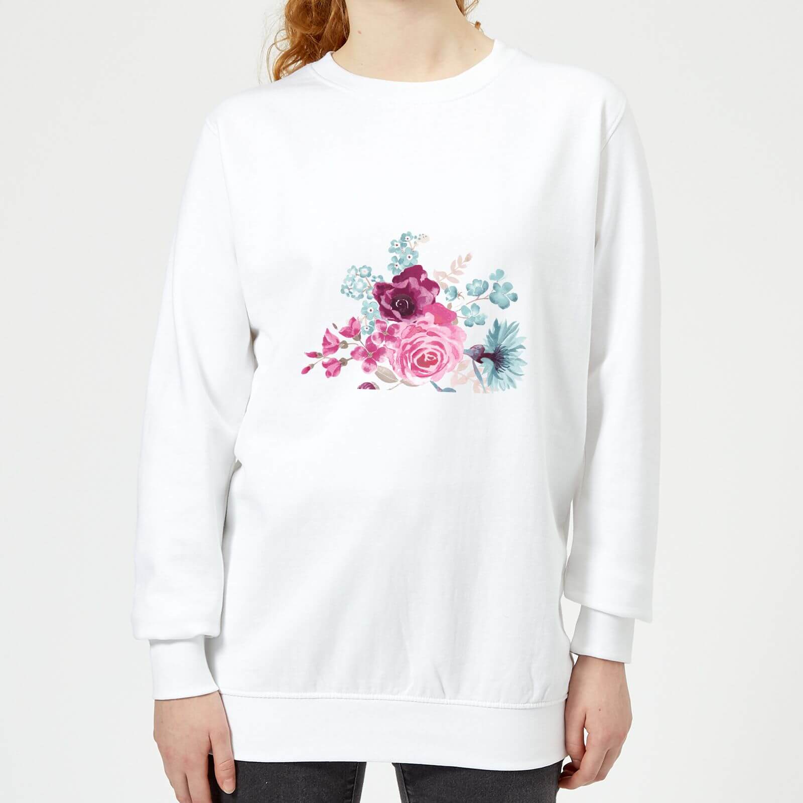 Bunch Of Flowers 3 Women's Sweatshirt - White - XS - White