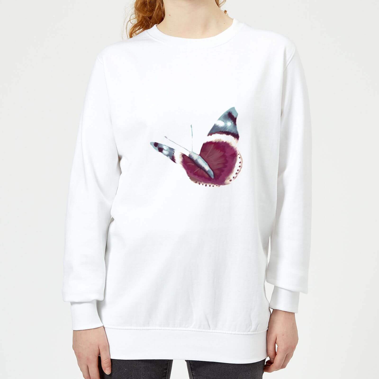 Butterfly 4 Women's Sweatshirt - White - XS - White