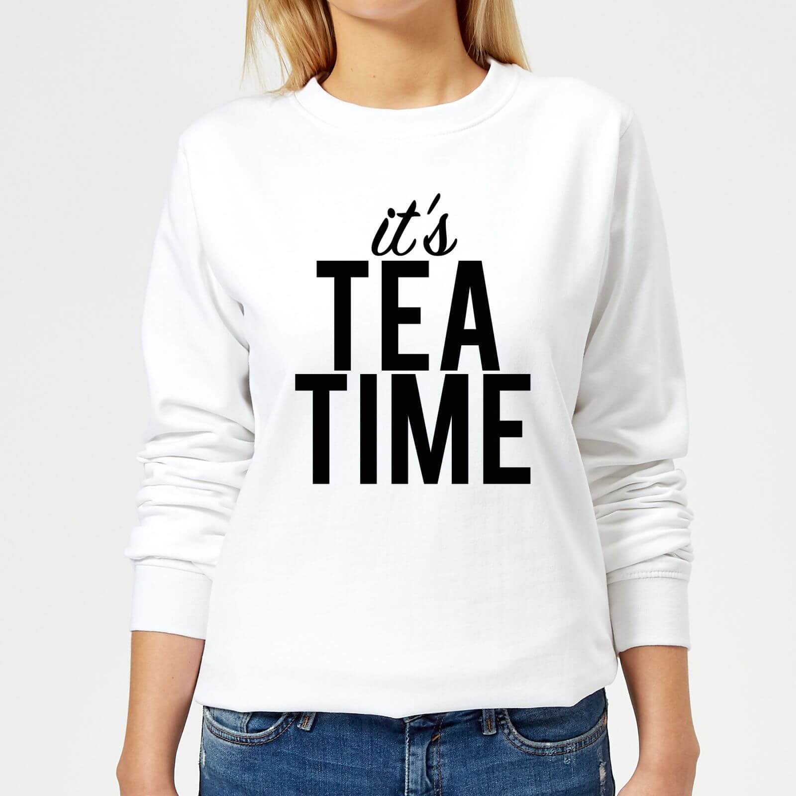 It's Tea Time Women's Sweatshirt - White - XS - White