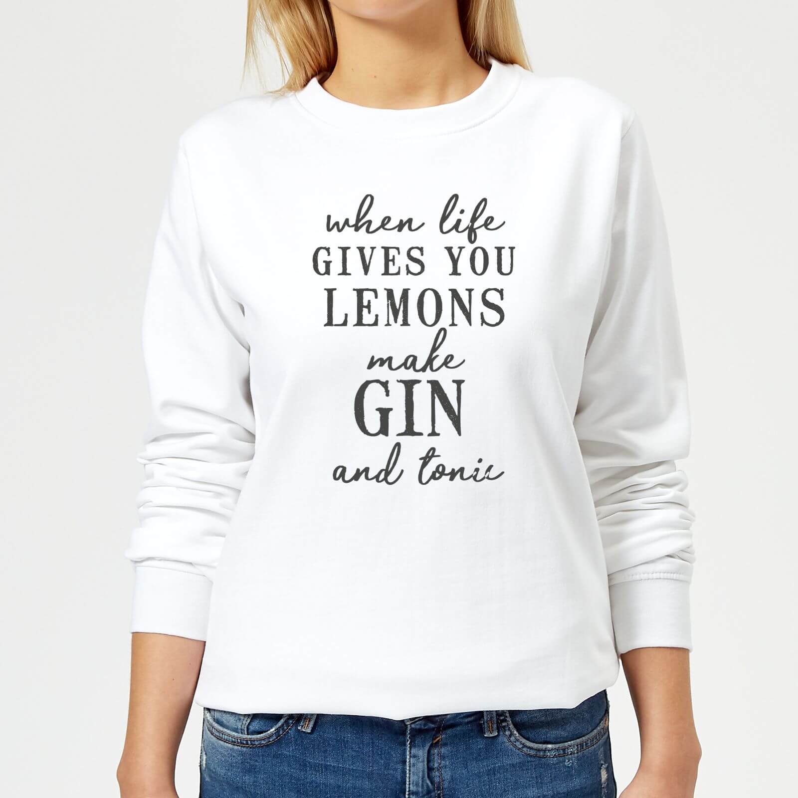 When Life Gives You Lemons Make Gin And Tonic Women's Sweatshirt - White - XS - White