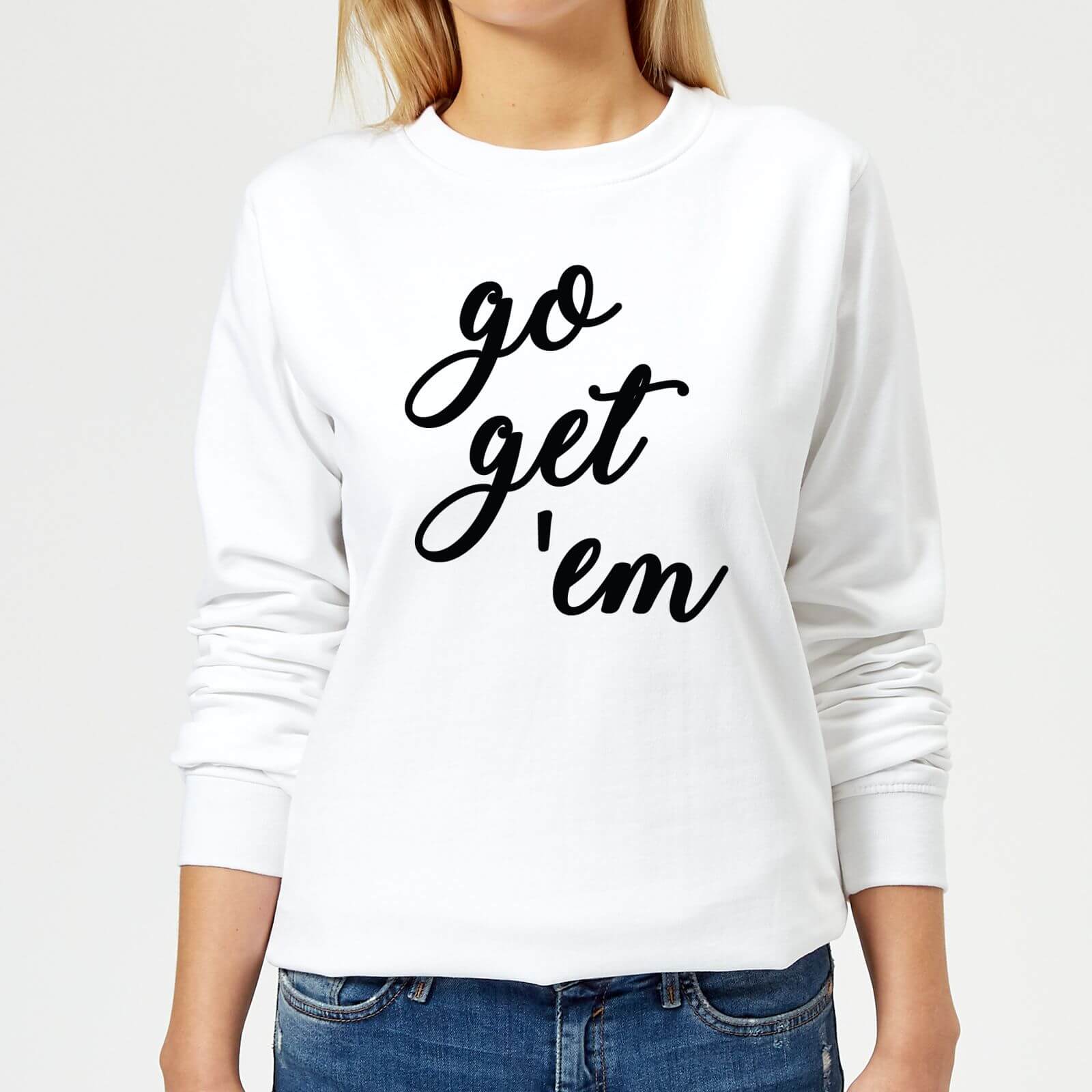 Go Get 'Em Women's Sweatshirt - White - XS - White