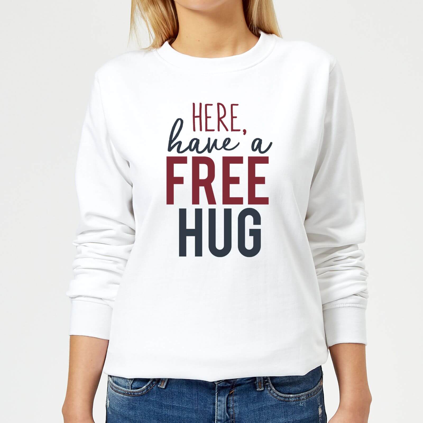 Here Have A Free Hug Women's Sweatshirt - White - XS - White