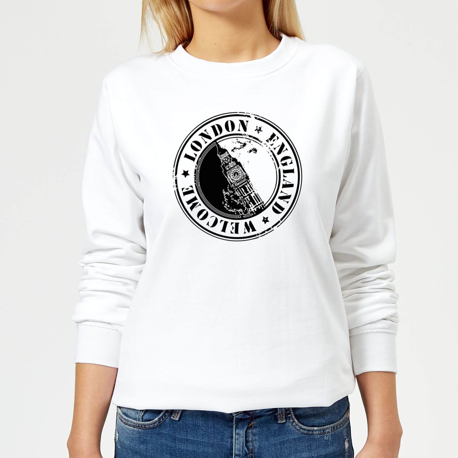 London Stamp Women's Sweatshirt - White - XS - White