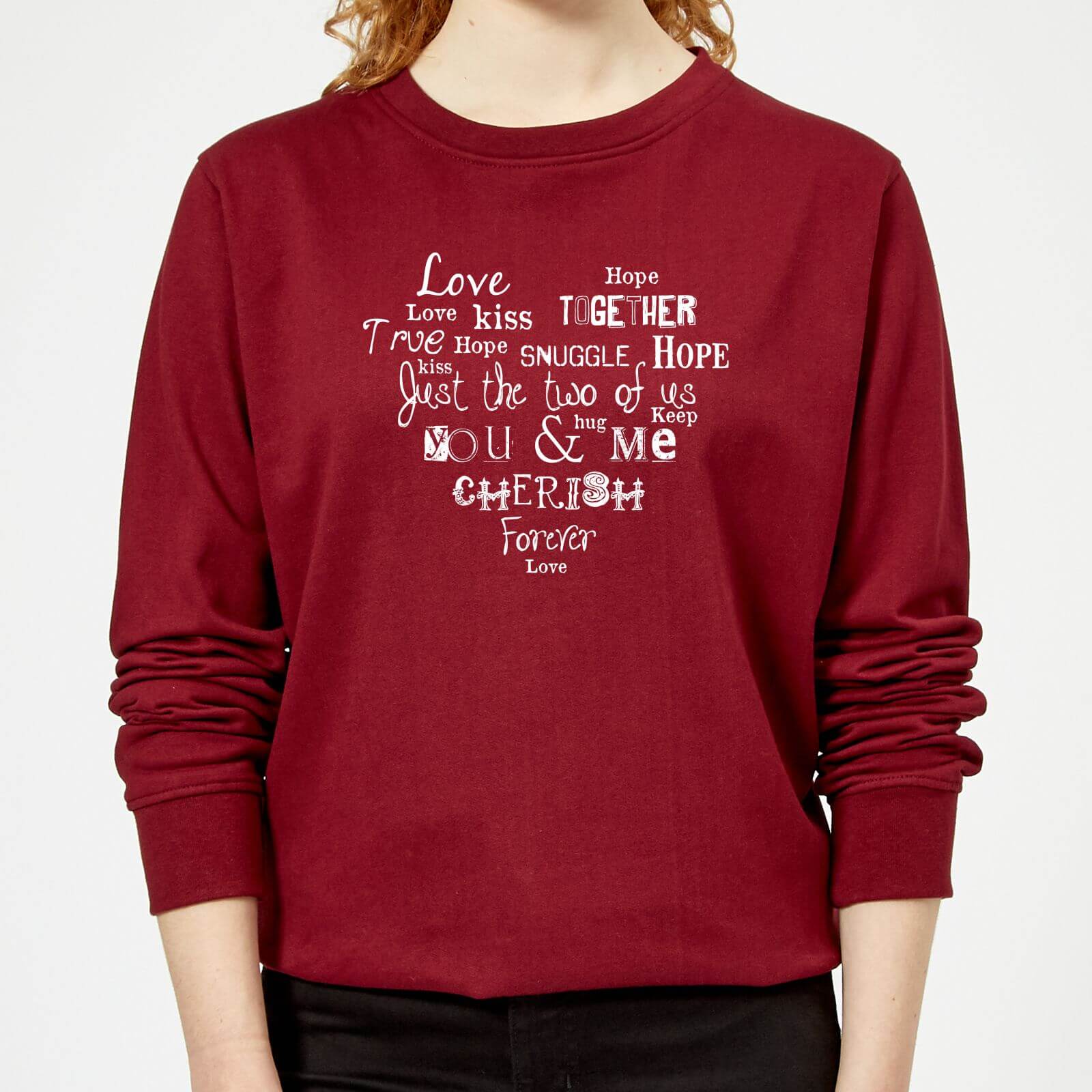 You And Me Light Women's Sweatshirt - Burgundy - XS - Burgundy