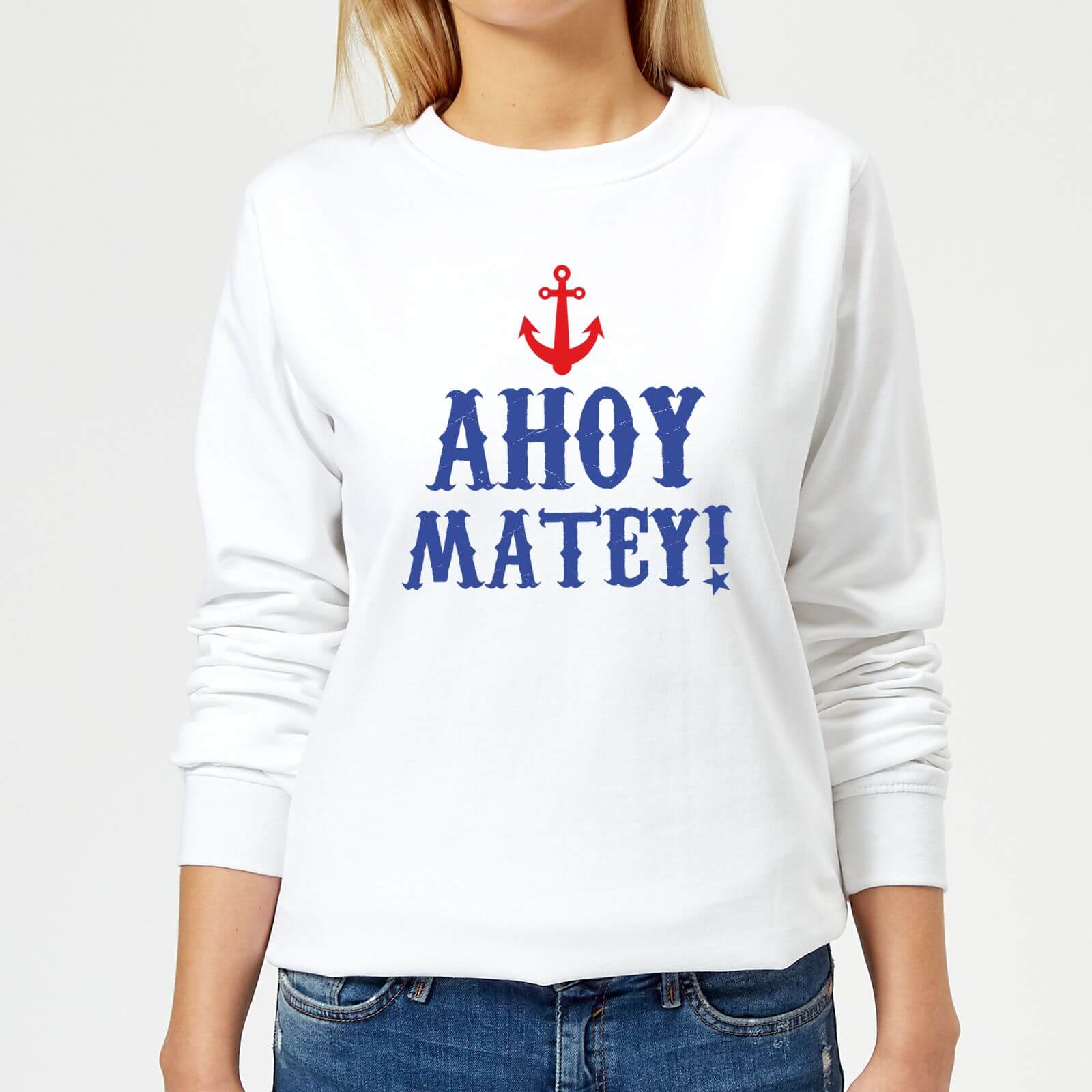 Ahoy Matey Women's Sweatshirt - White - XS - White