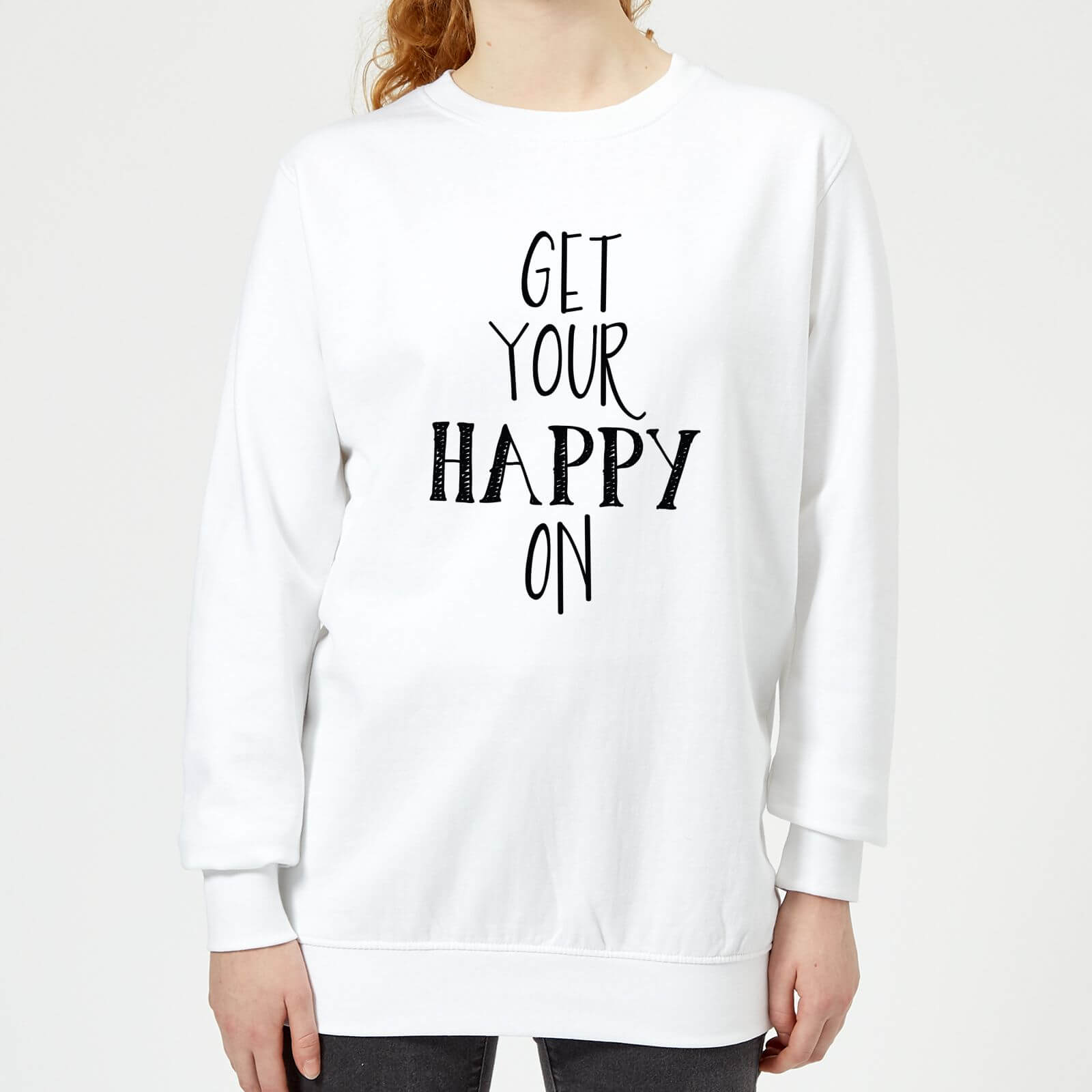 Get Your Happy On Women's Sweatshirt - White - XS - White