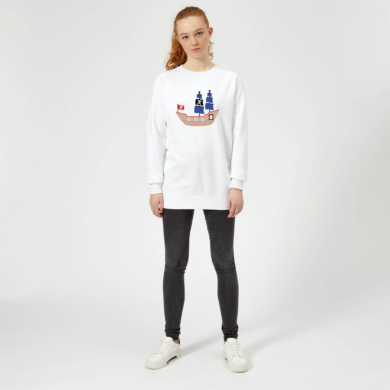 Pirate Ship Women's Sweatshirt - White - XS - White