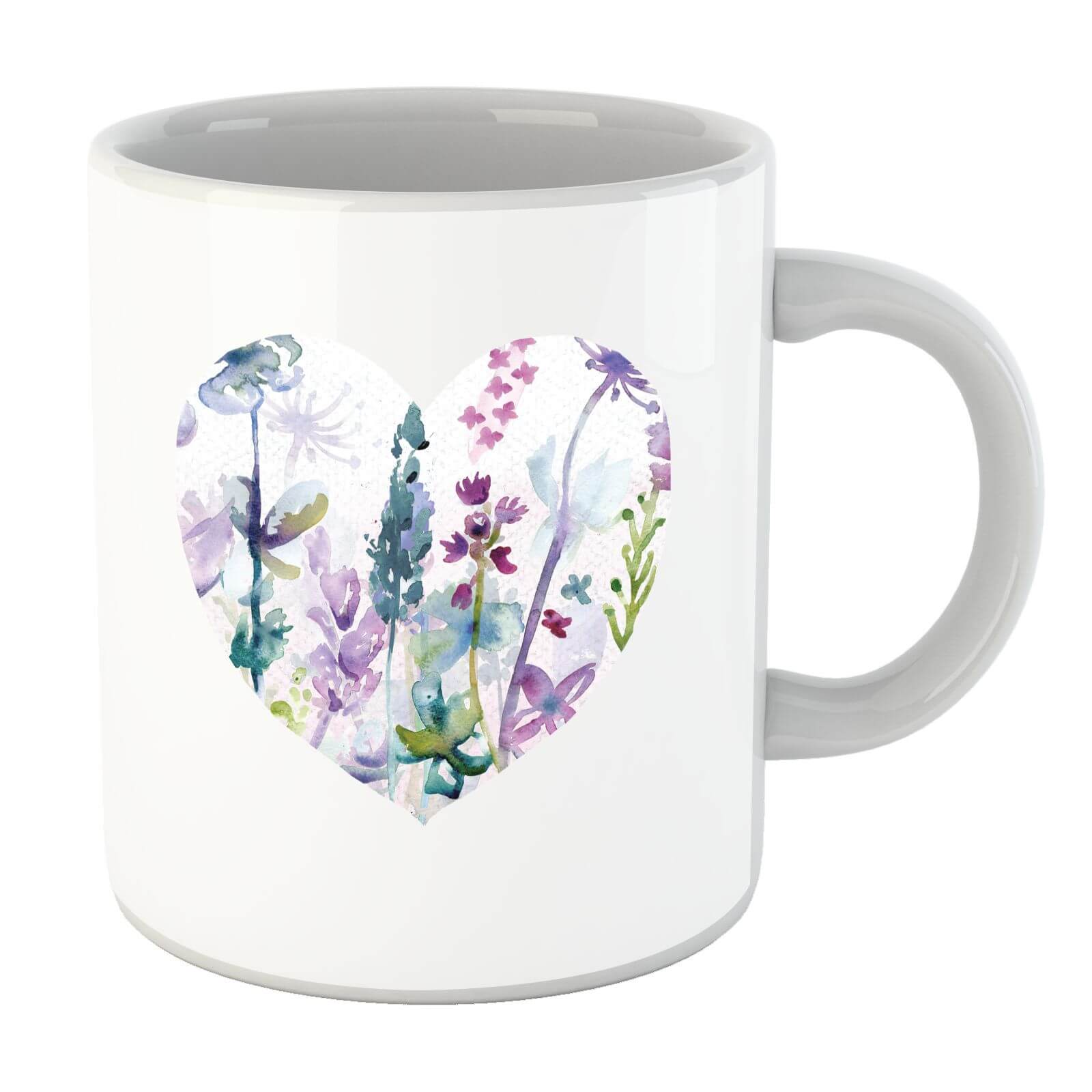 Floral Meadow Heart Mug