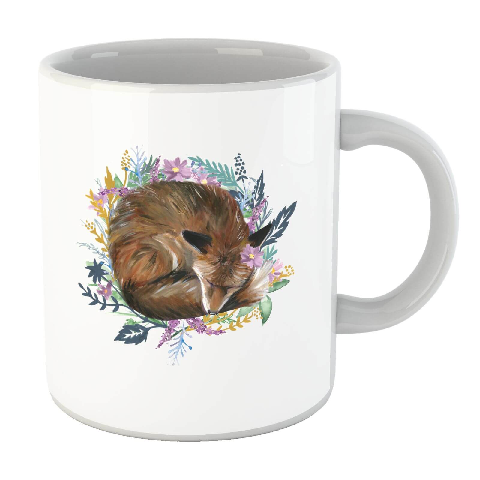 Curled Up Fox Within A Reef Mug
