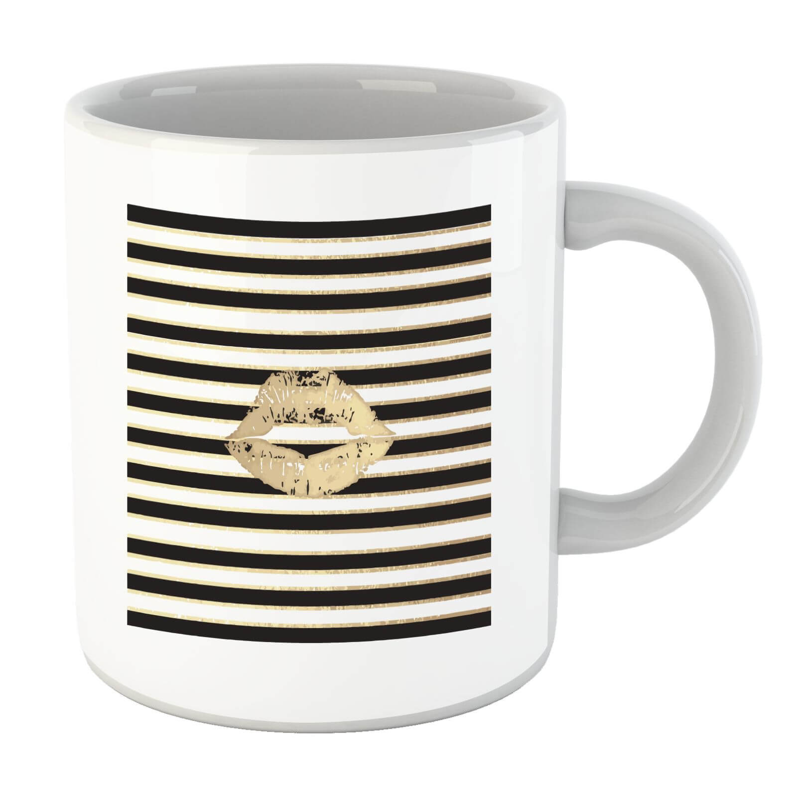 Lipstick Kiss Mark Striped Background Mug