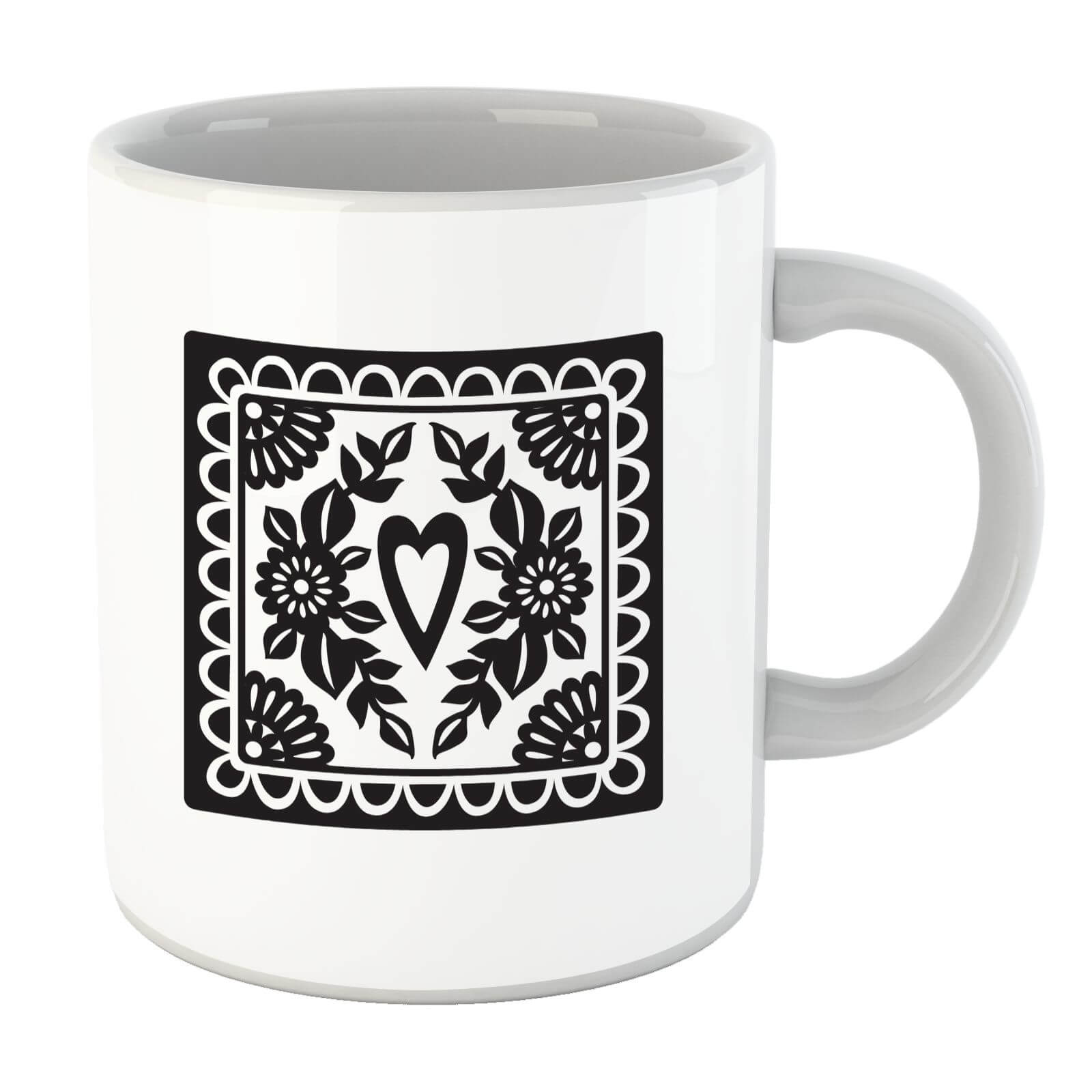 Black Cut Heart Pattern Heart Mug