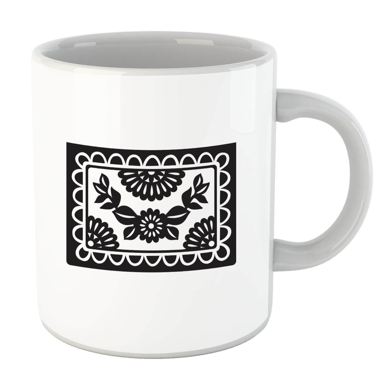Black Cut Heart Pattern Flower Mug