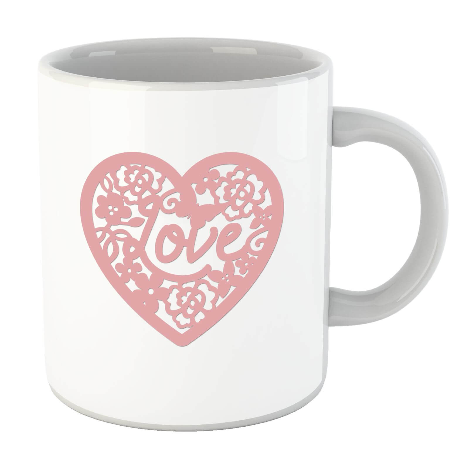 Pink Cut Out Love Heart Mug