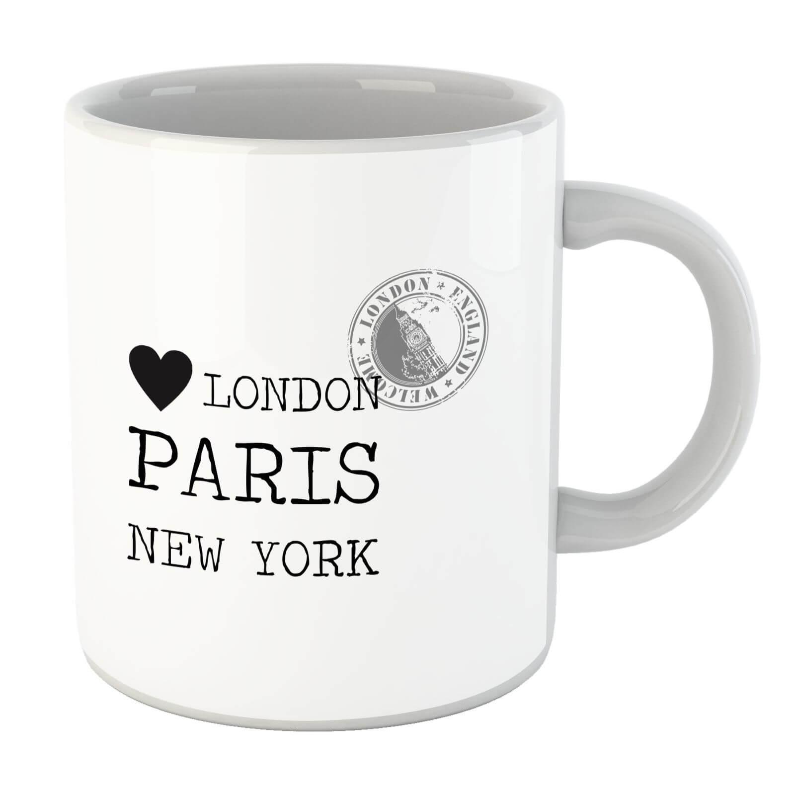 London Paris New York Stamp Mug