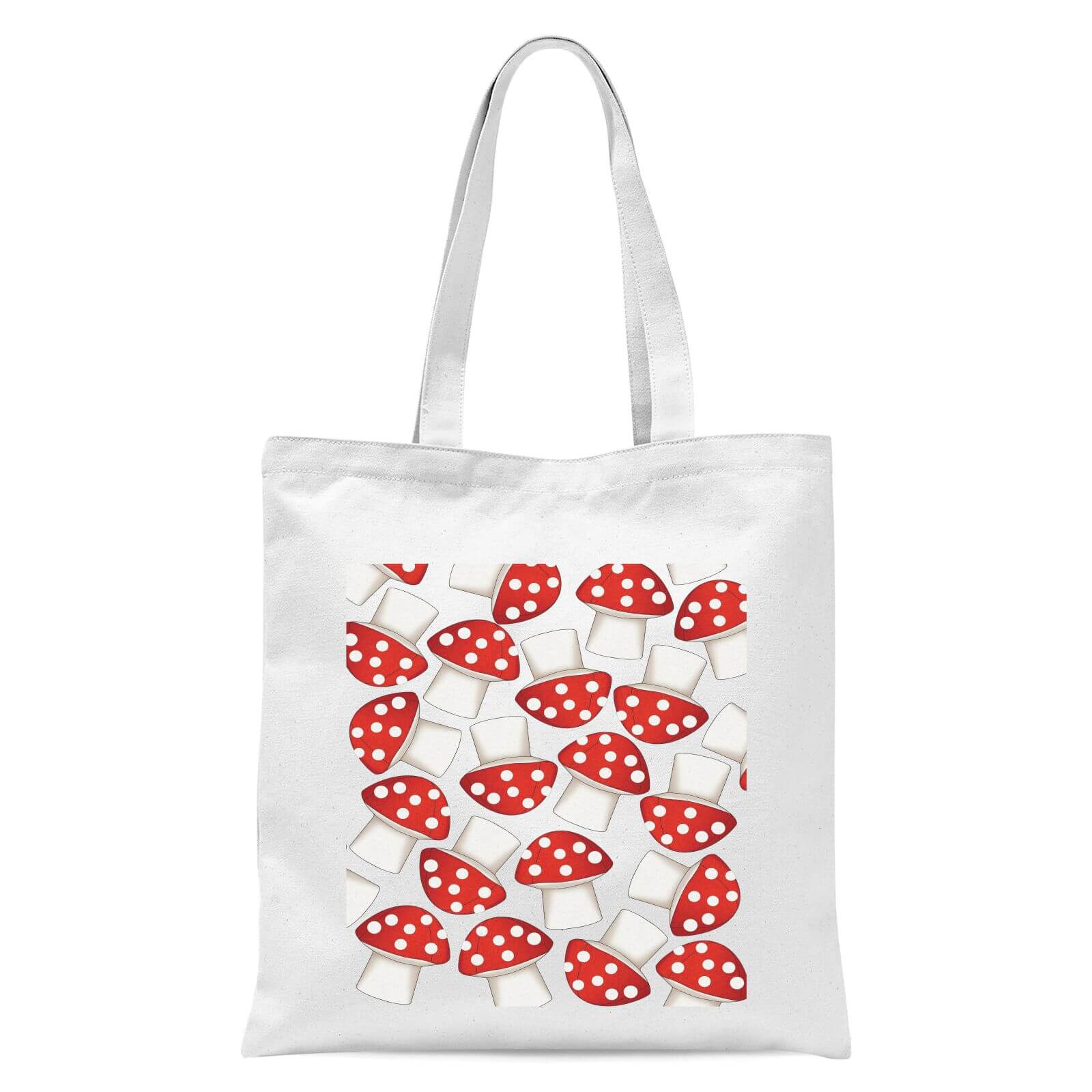 Mushroom Pattern Tote Bag - White