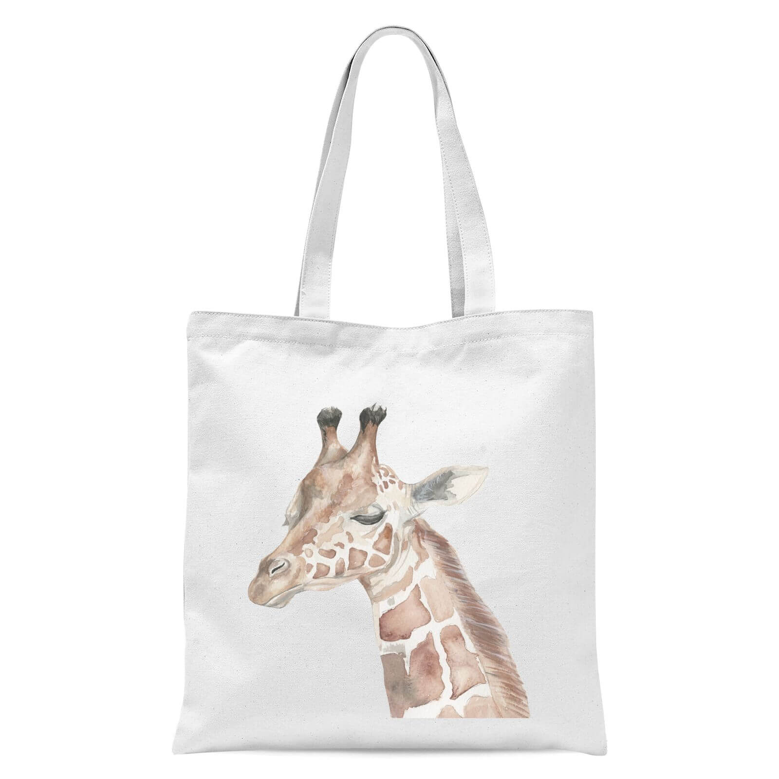 Watercolour Giraffe Tote Bag - White