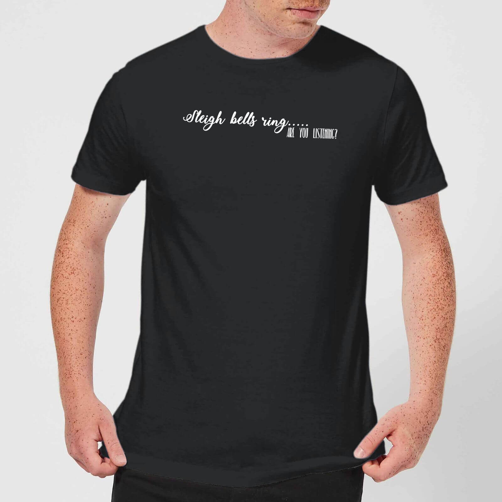 Candlelight Sleigh Bells Ring Are You Listening? Men's T-Shirt - Black - S - Black