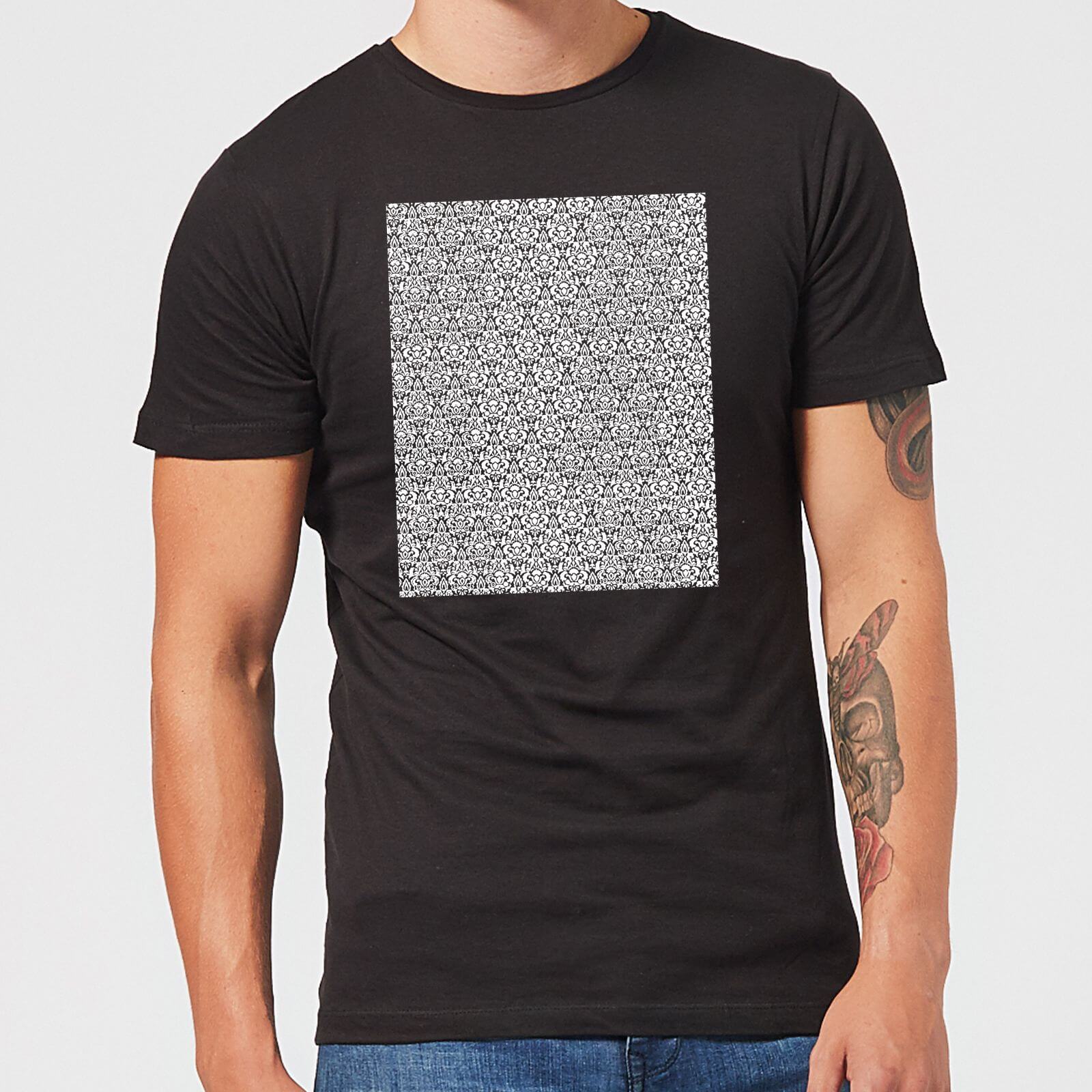 Candlelight Lace Fabric Pattern Men's T-Shirt - Black - L - Black