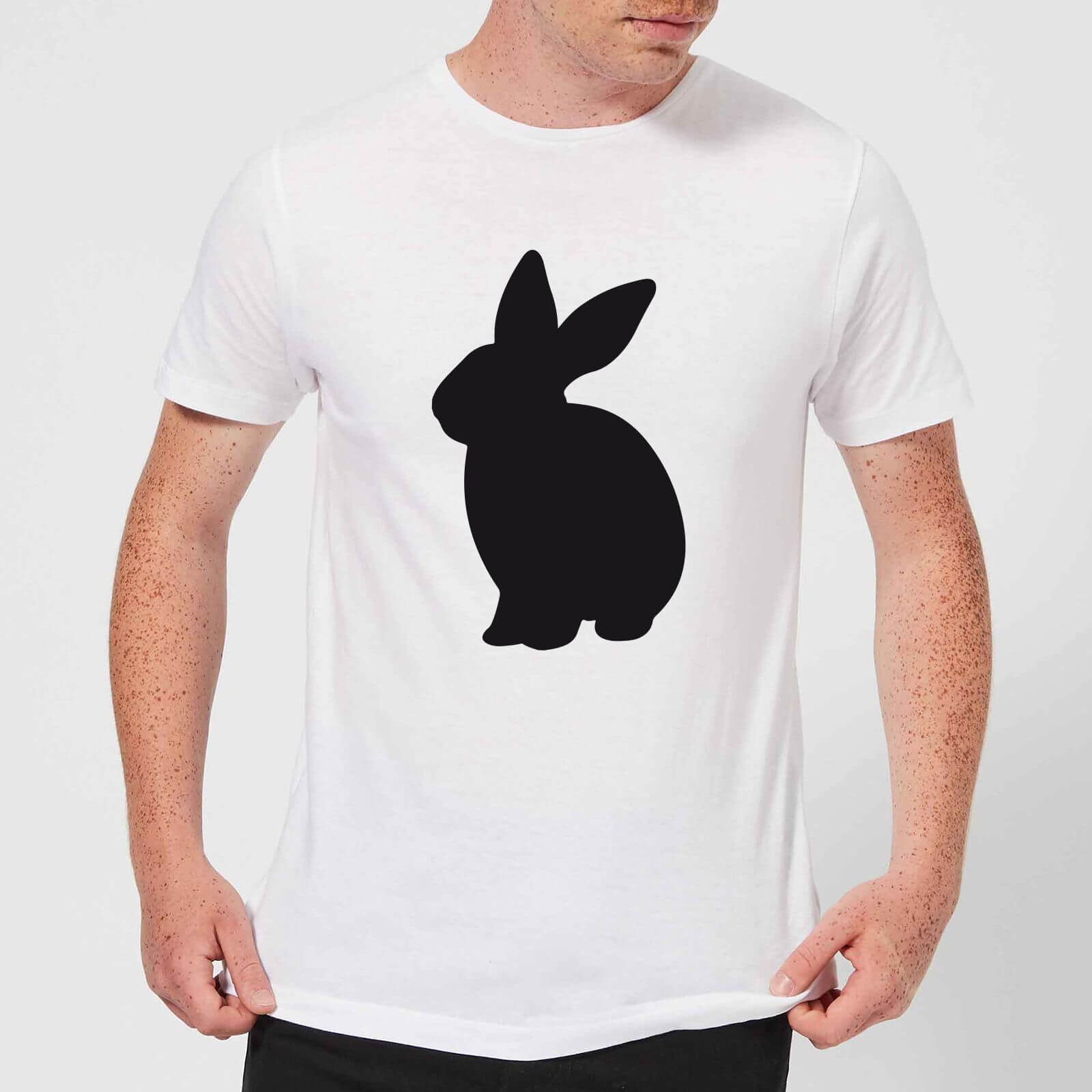 Candlelight Bunny Rabbit Silhouette Men's T-Shirt - White - S - White