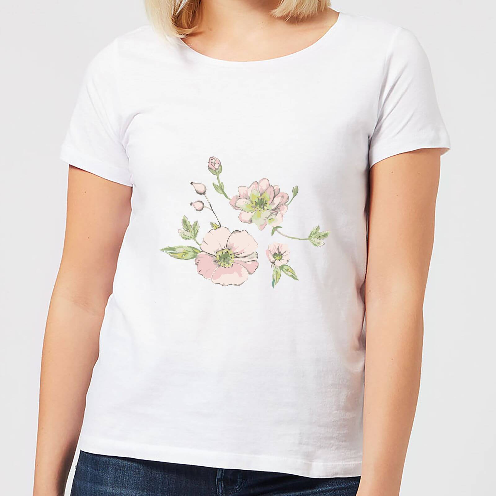 Candlelight Peony And Pansy Women's T-Shirt - White - S - White