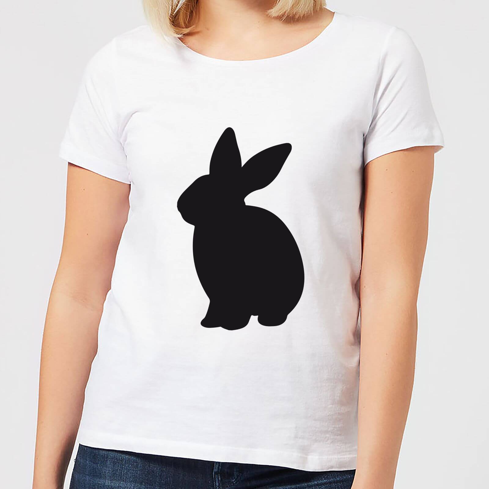 Candlelight Bunny Rabbit Silhouette Women's T-Shirt - White - S - White