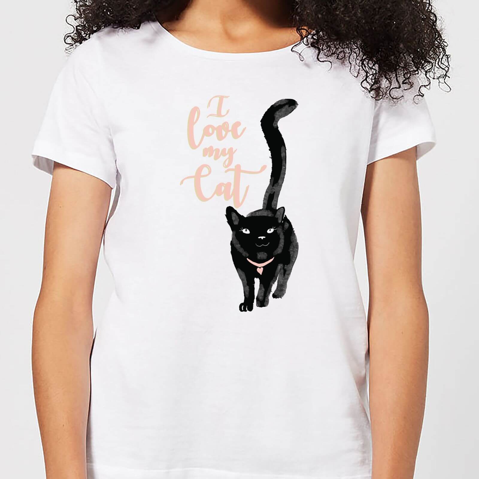 Candlelight I Love My Cat Black Cat Women's T-Shirt - White - S - White