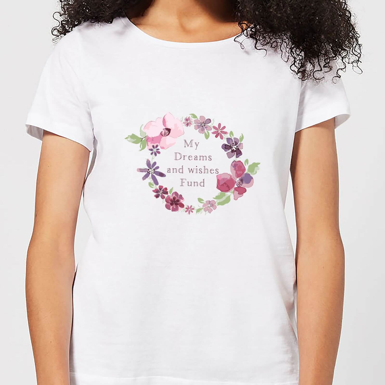 Candlelight My Dreams And Wishes Fund Floral Ring Women's T-Shirt - White - S - White