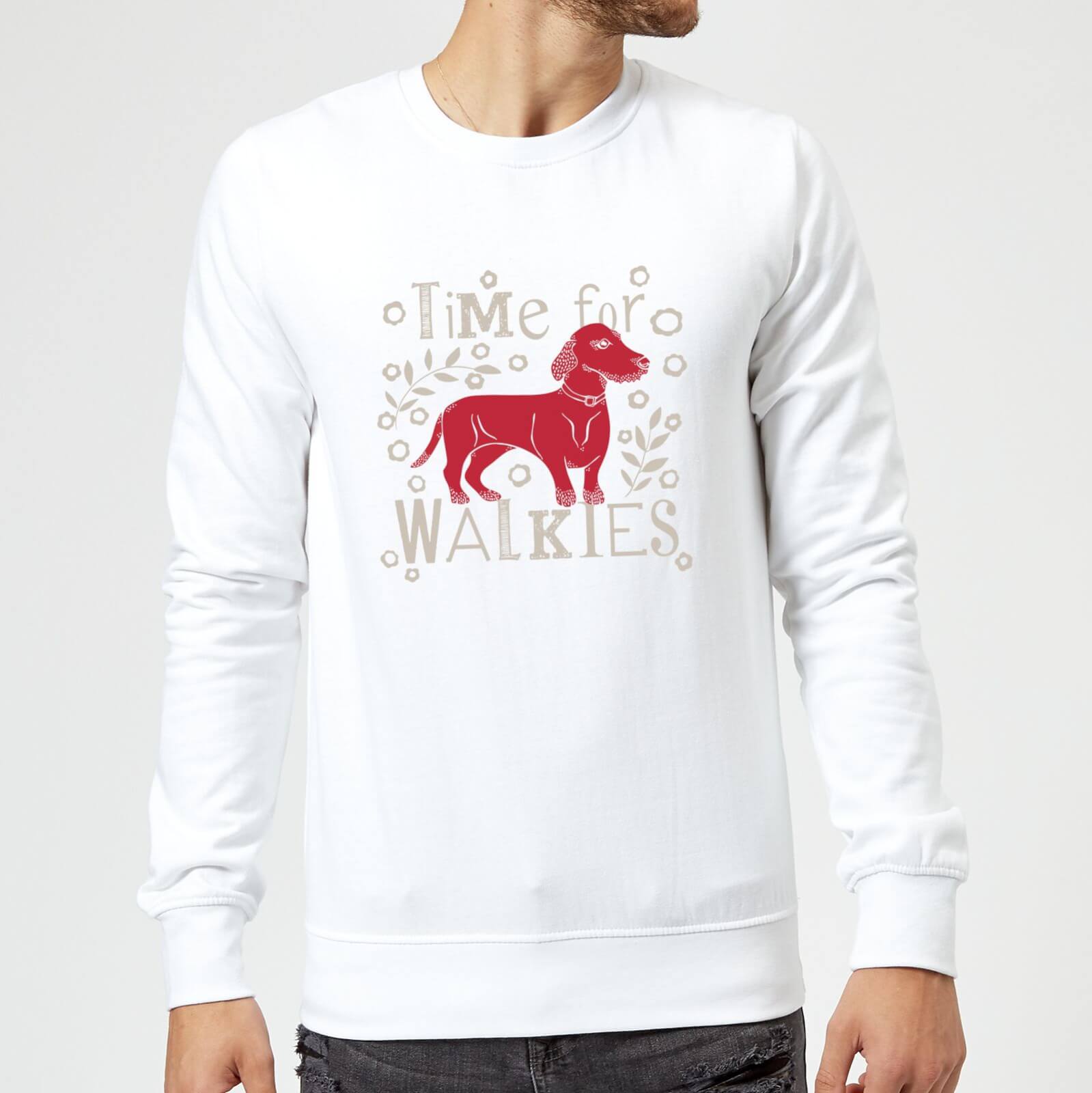 Candlelight Time For Walkies Cutout Sausage Dog Sweatshirt - White - S - White